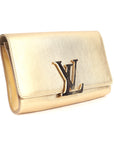 Gold Leather Louise Clutch