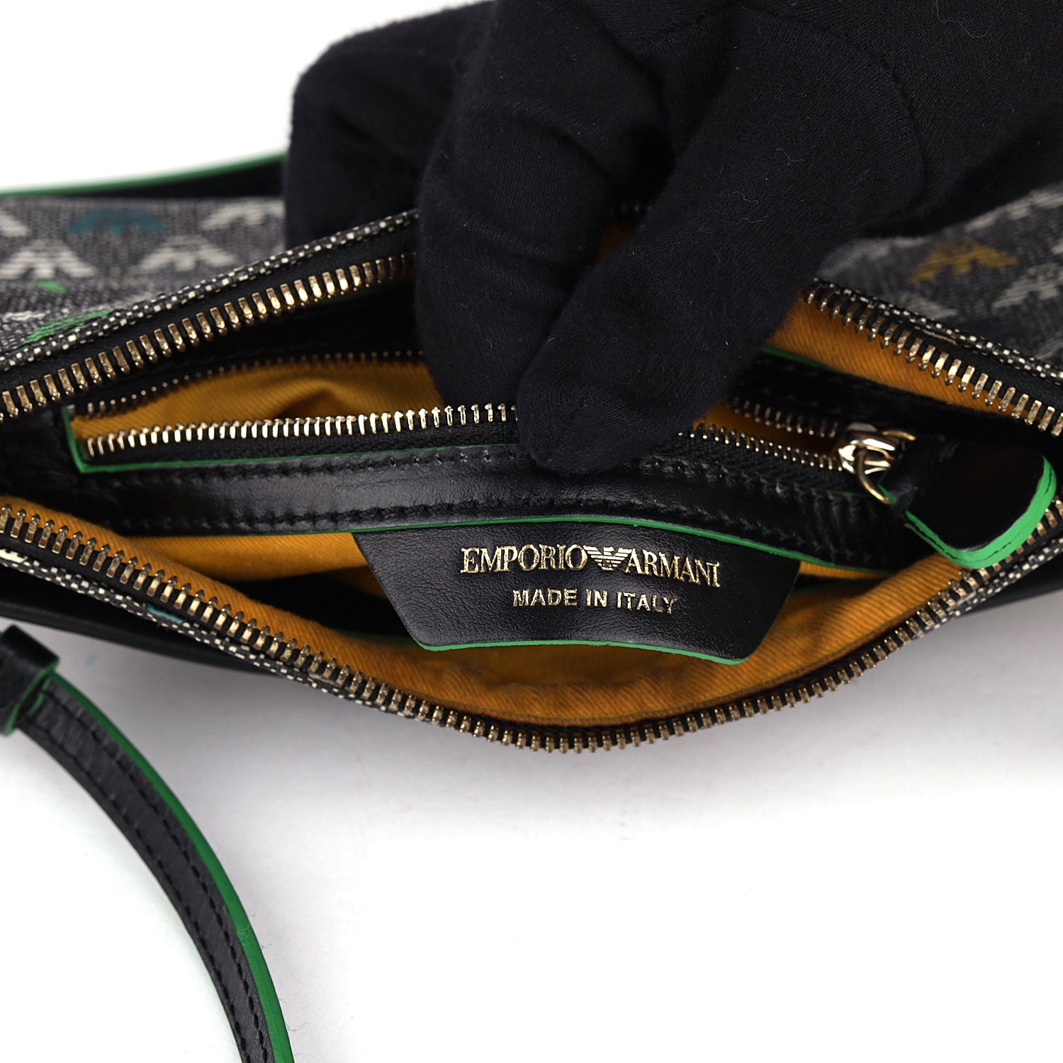 Emporio Armani Grey Multi-color Monogram Crossbody