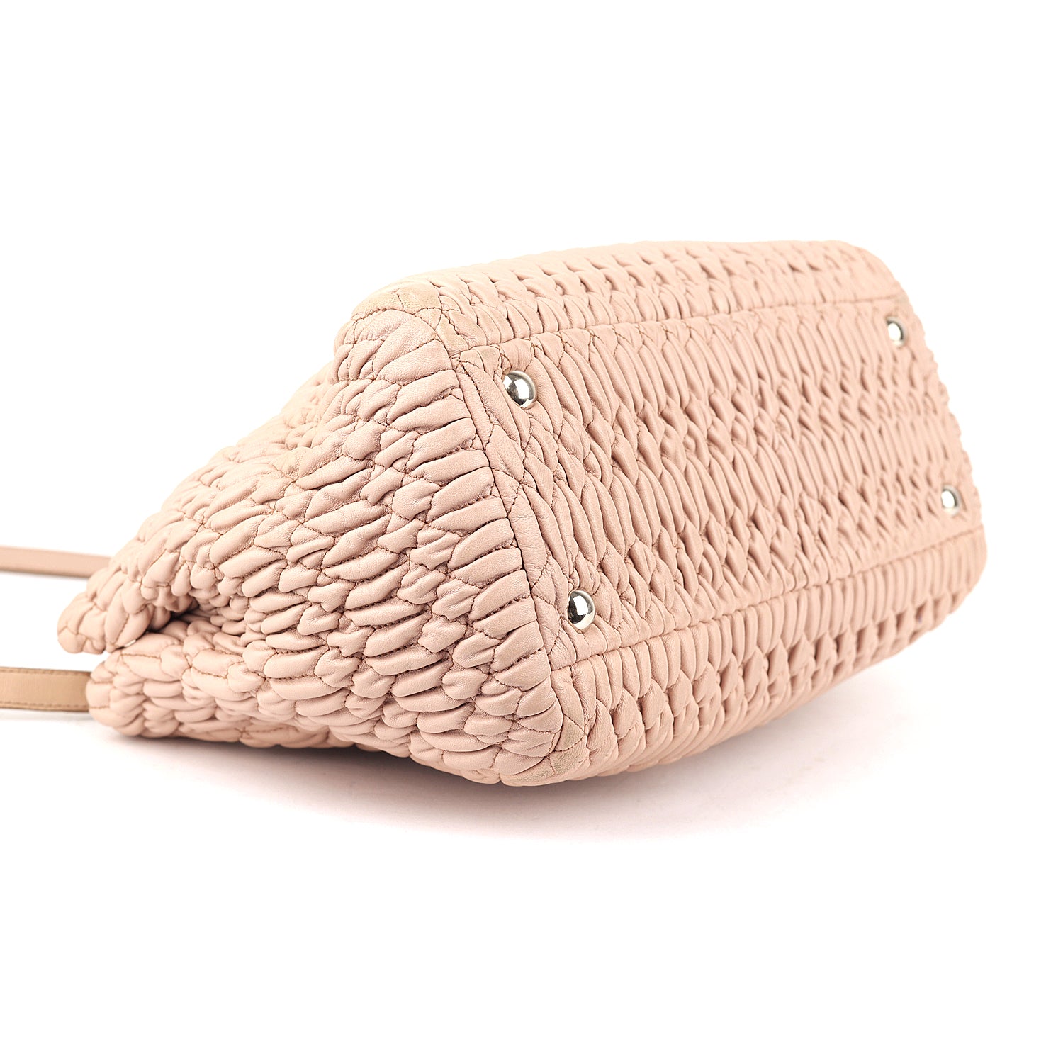 Miu Miu Pink Matelasse Nappa Leather Crystal Tote