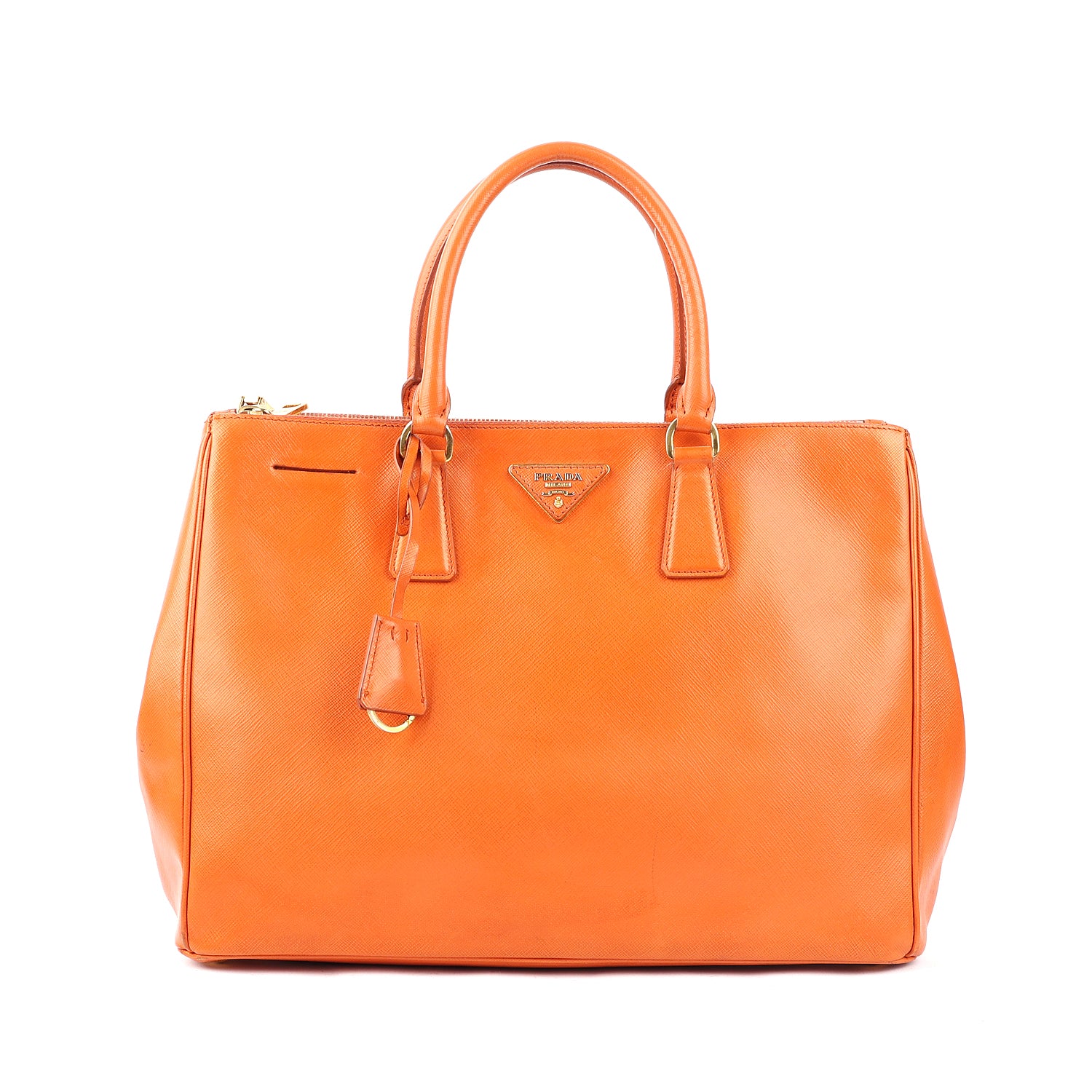 Saffiano Lux Leather Double Zip Tote