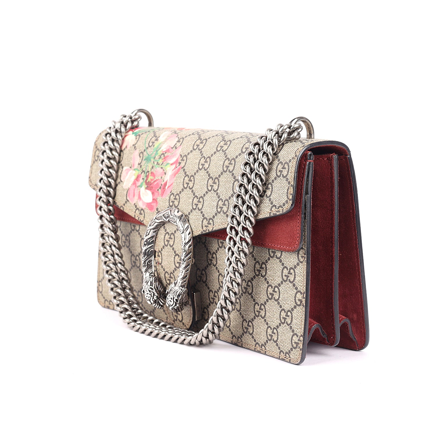 Gucci Supreme Canvas and Suede Blooms Dionysus Shoulder Bag