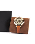 Michael Kors Gold Plated Stainless Steel Leather Slim Runway
