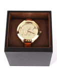 Michael Kors Gold Plated Stainless Steel Leather Slim Runway
