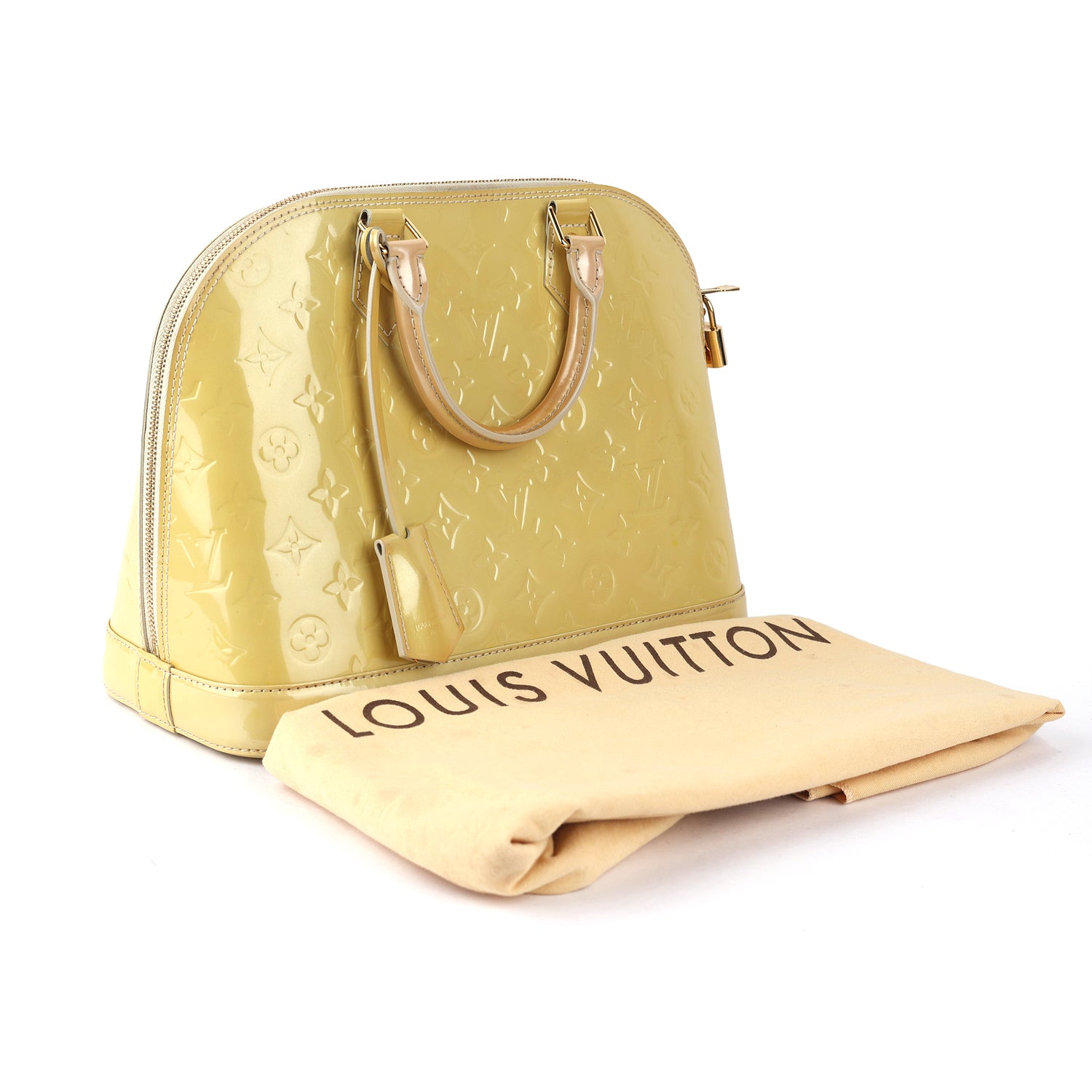 Louis Vuitton Yellow Monogram Vernis Alma Bag