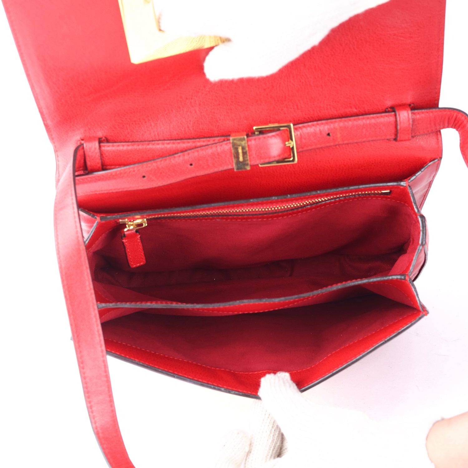 Tom Ford Red Leather Large Natalia Shoulder Bag