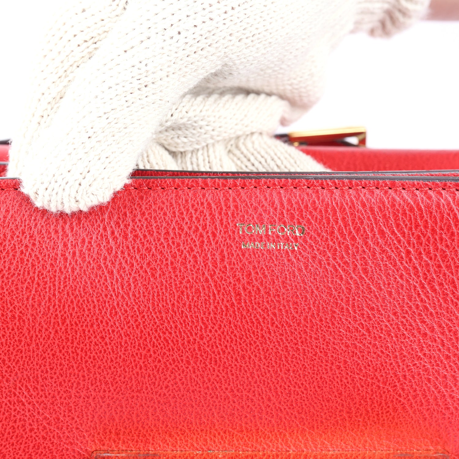 Tom Ford Red Leather Large Natalia Shoulder Bag