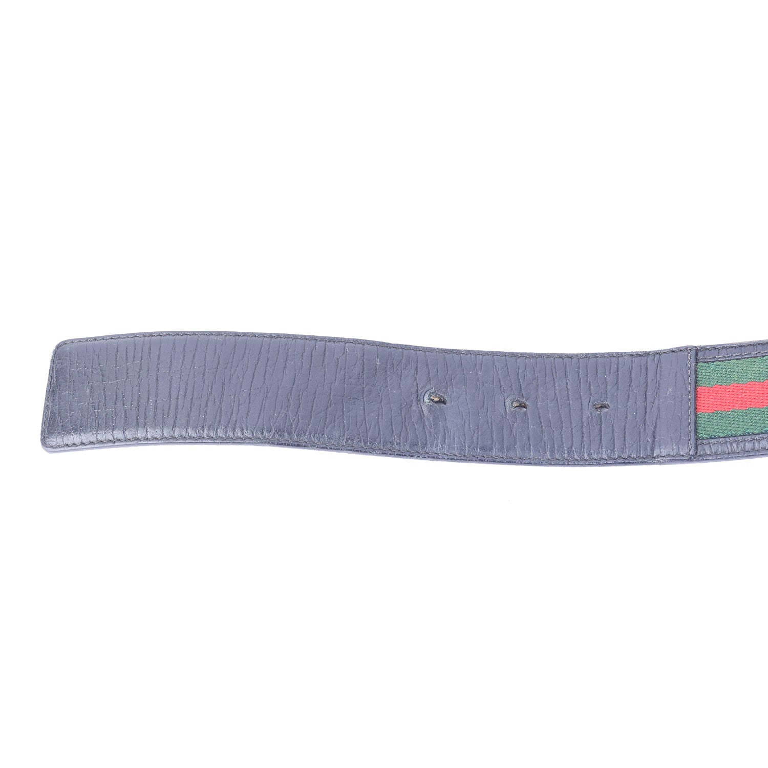 Leather and Web Canvas Buckle Belt