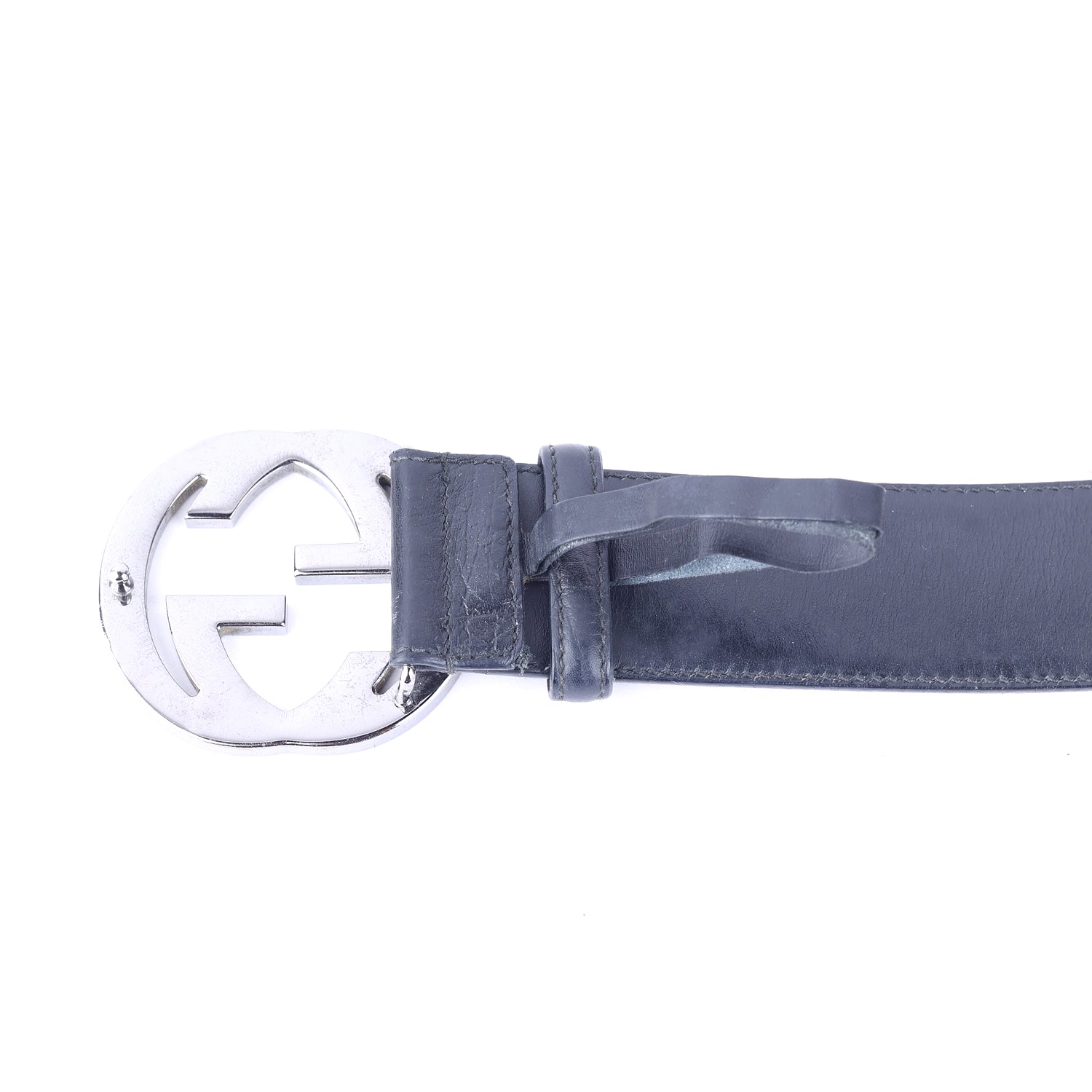 Leather and Web Canvas Buckle Belt