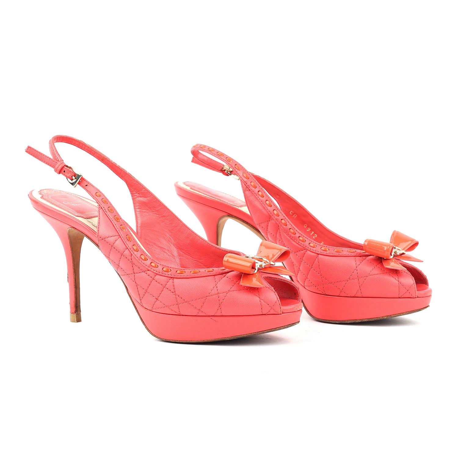 Christian Dior Leather Peep Toe Pumps