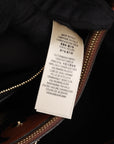 Leather & House Check Fabric Banner Tote