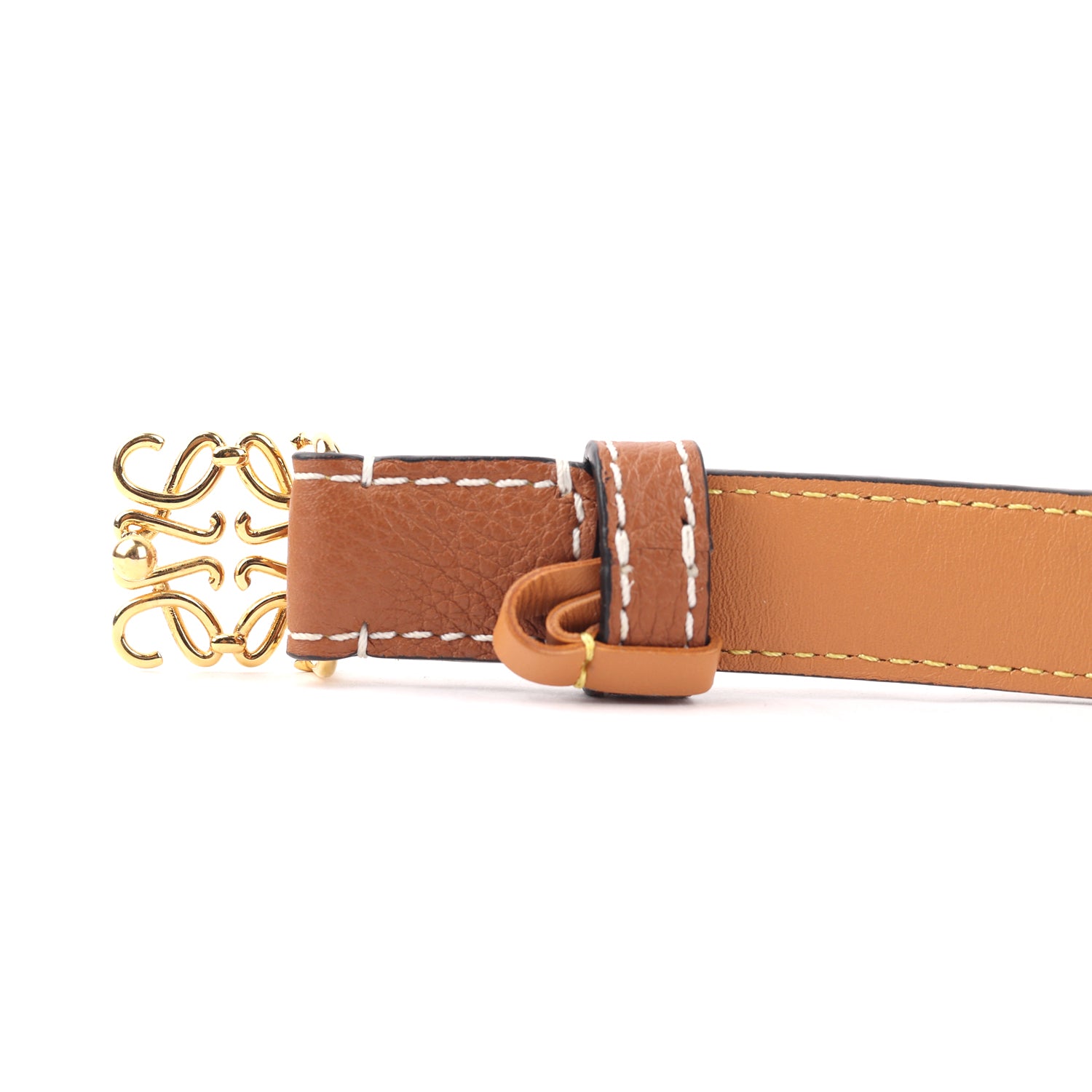 Brown Anagram Leather Belt