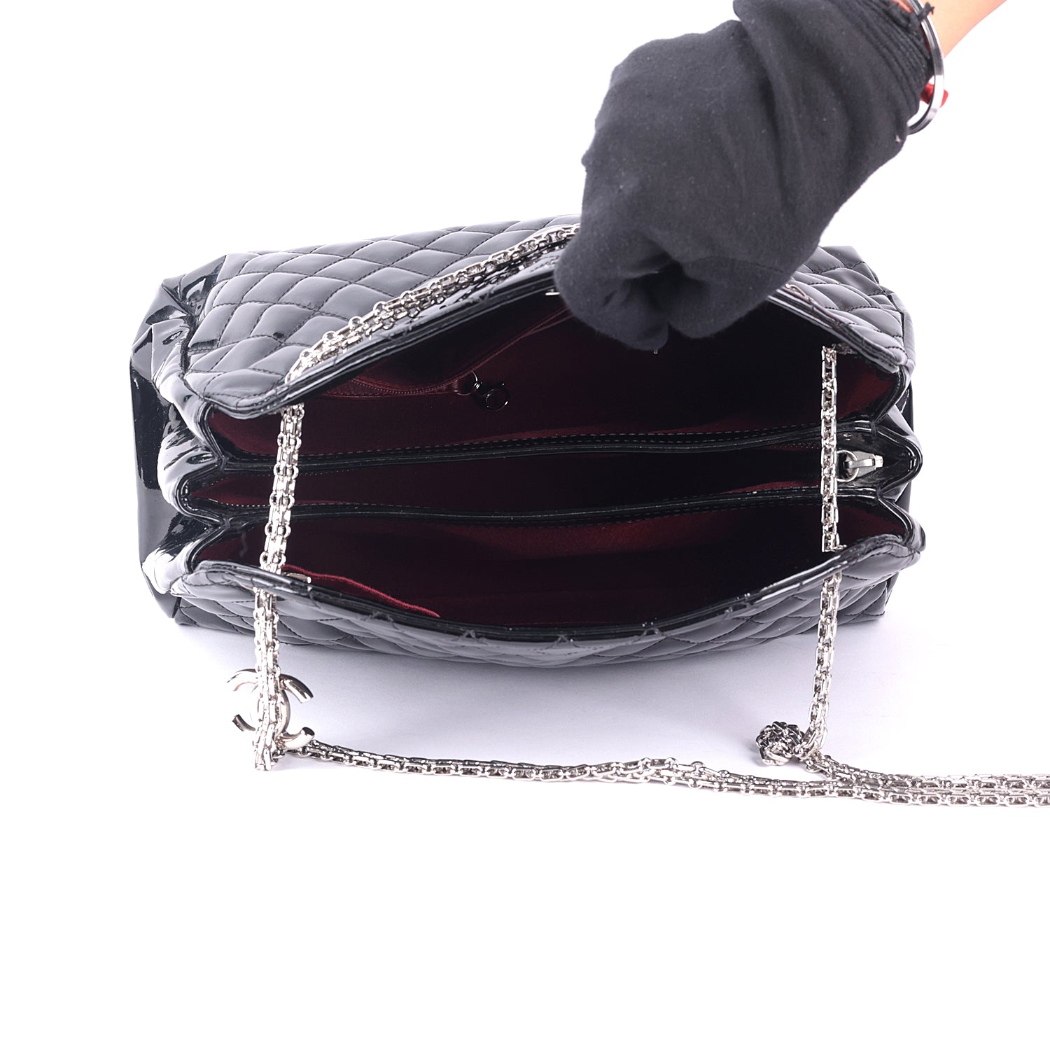 Chanel Glazed Calfskin Quilted Large Just Mademoiselle Bowling Bag