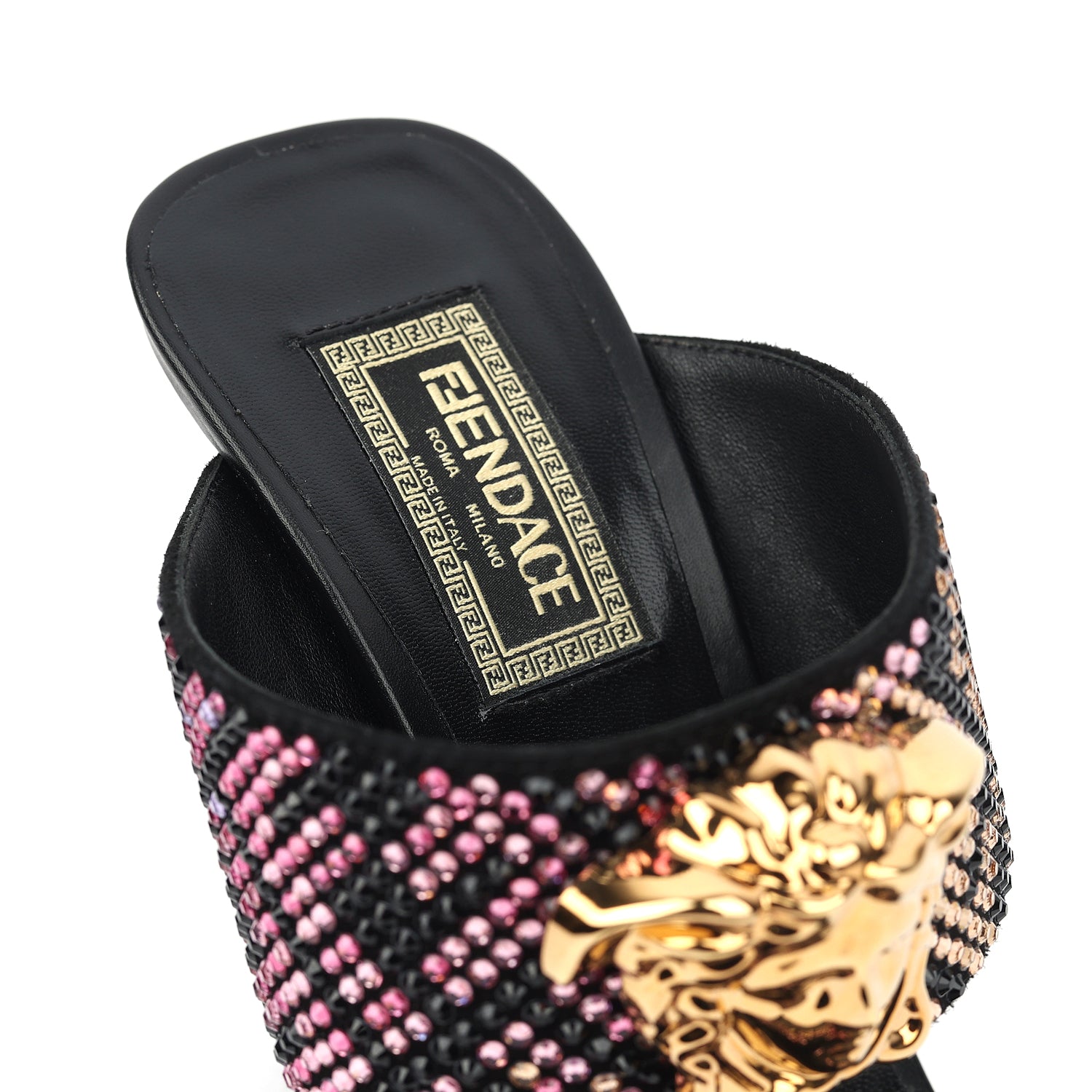 Fendi x Versace Glitter mules