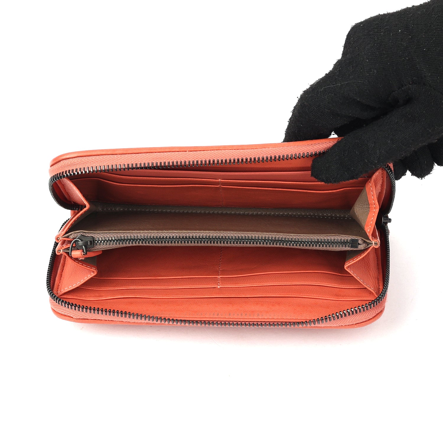 Nappa Intrecciato Zip Around Wallet