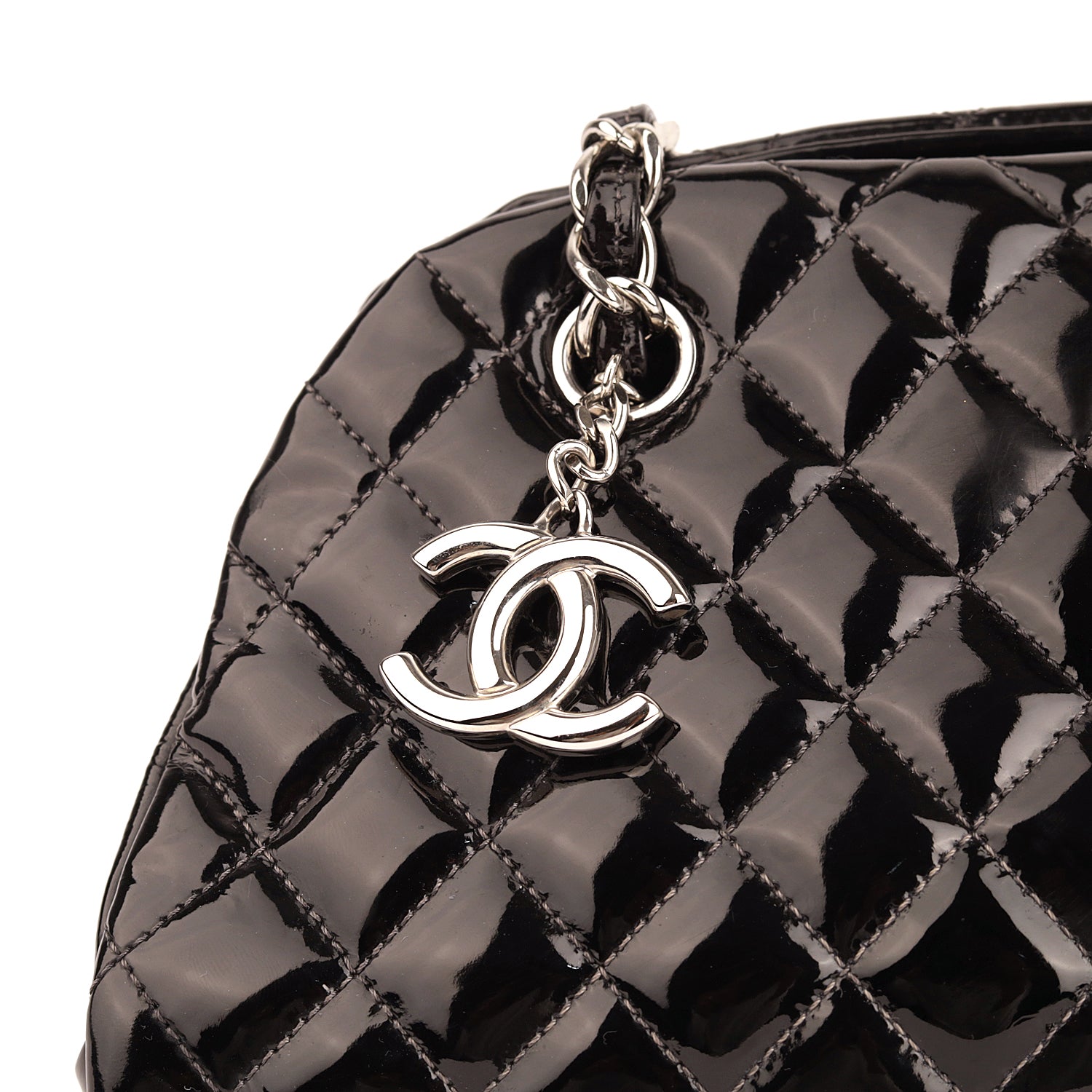 Chanel Patent Mademoiselle Bowling Bag Degrade