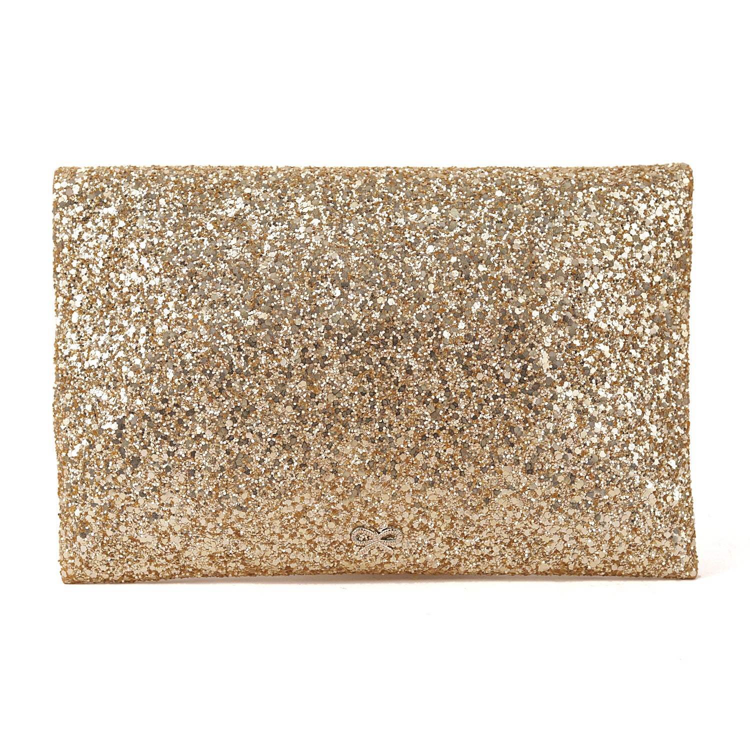 Anya Hindmarch Metallic Gold Glitter Valorie Clutch