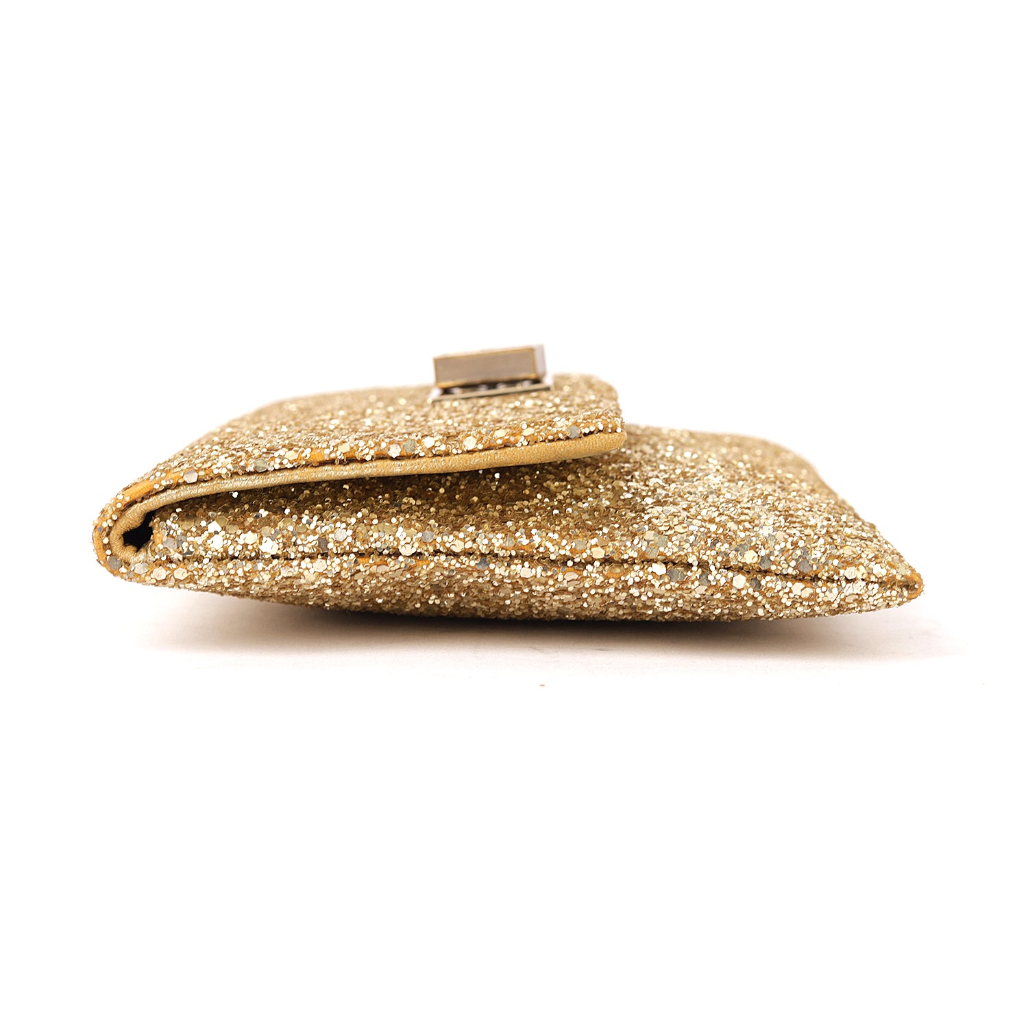 Anya Hindmarch Metallic Gold Glitter Valorie Clutch