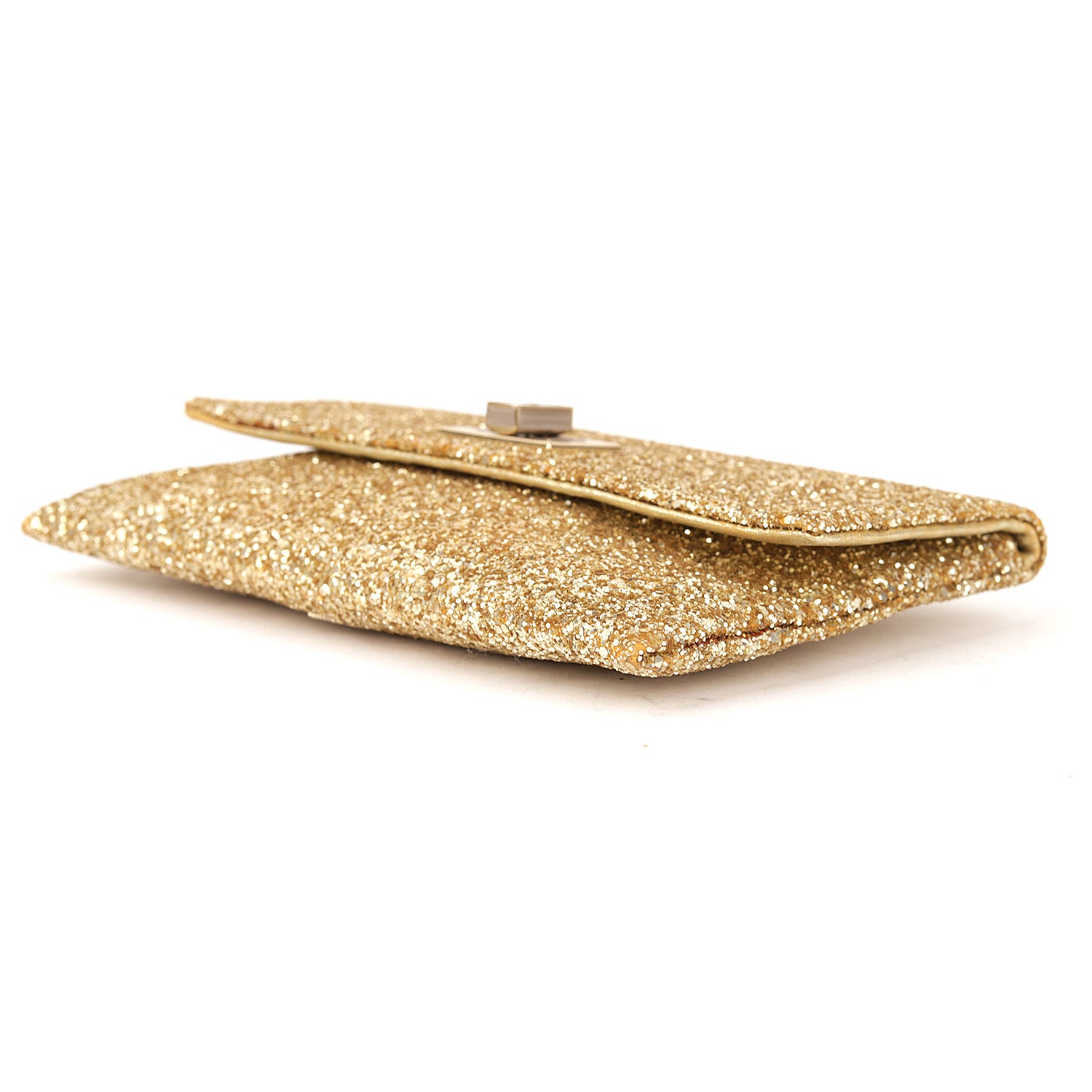 Anya Hindmarch Metallic Gold Glitter Valorie Clutch