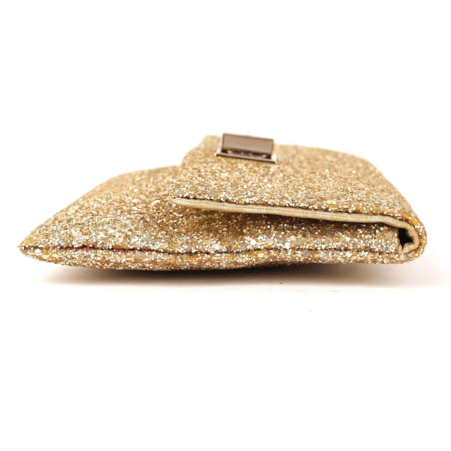 Anya Hindmarch Metallic Gold Glitter Valorie Clutch