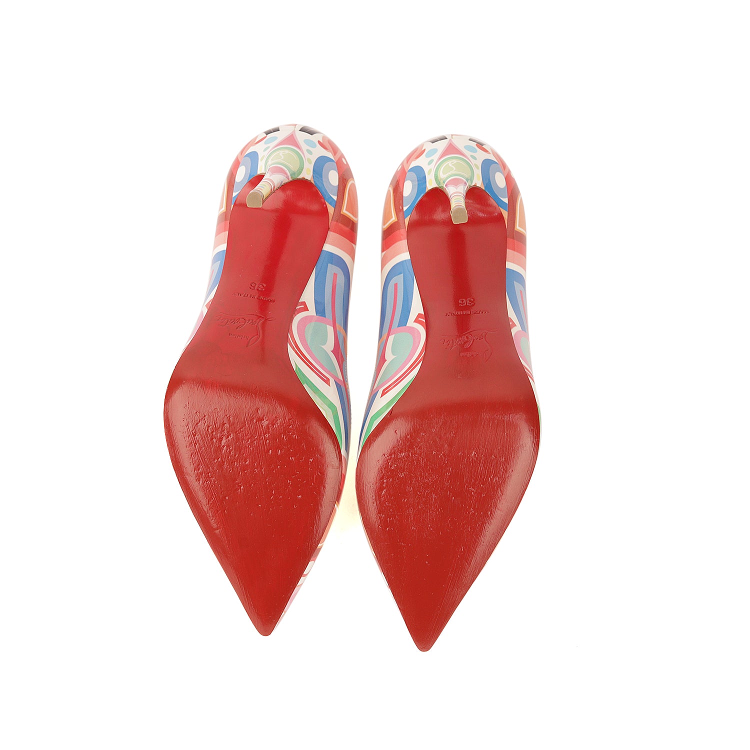 Christian Louboutin Hot Chick 100 Patent Tivoli Multicolor Pump Heels Size 36