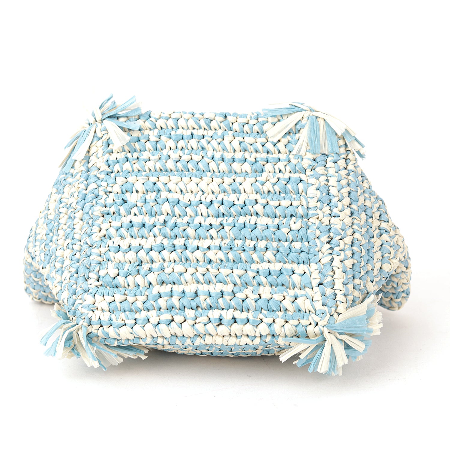 Corallina Santo Domingo Blue Raffia Bag