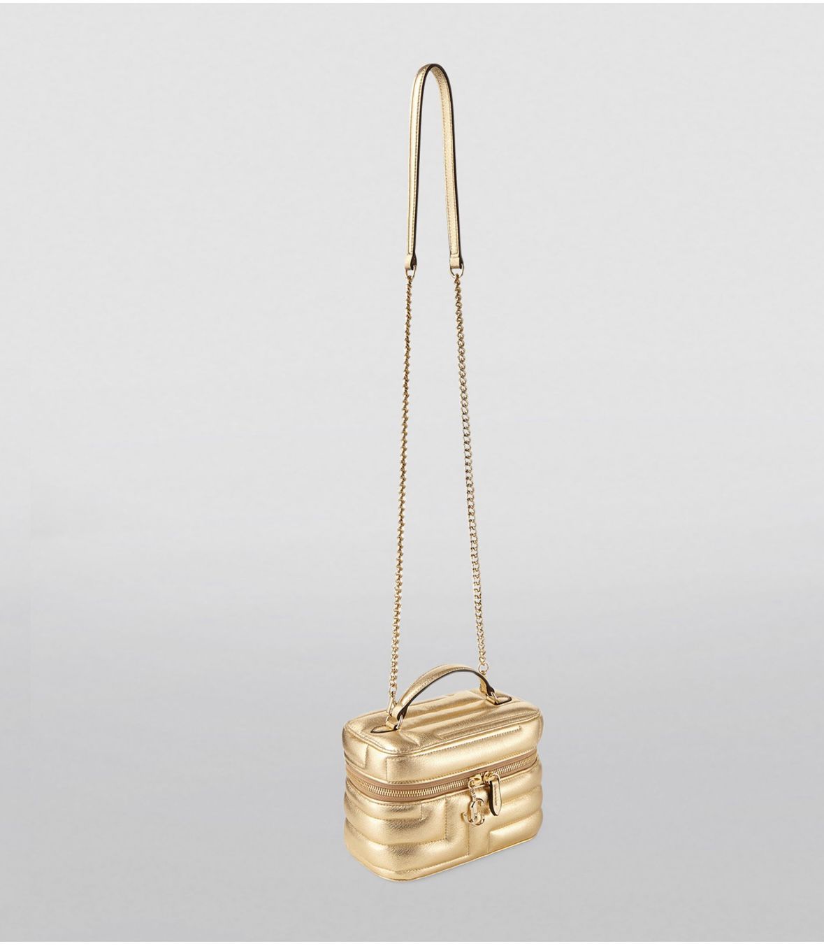 Jimmy Choo Gold Quilted Nappa Leather Vanity Case