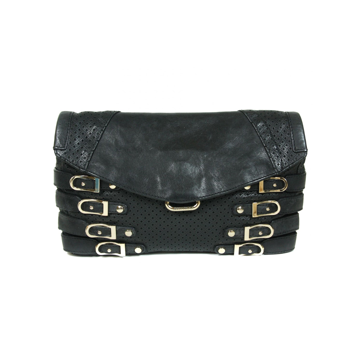 Jimmy Choo &quot;Brix&quot; Gunmetal Chain Clutch