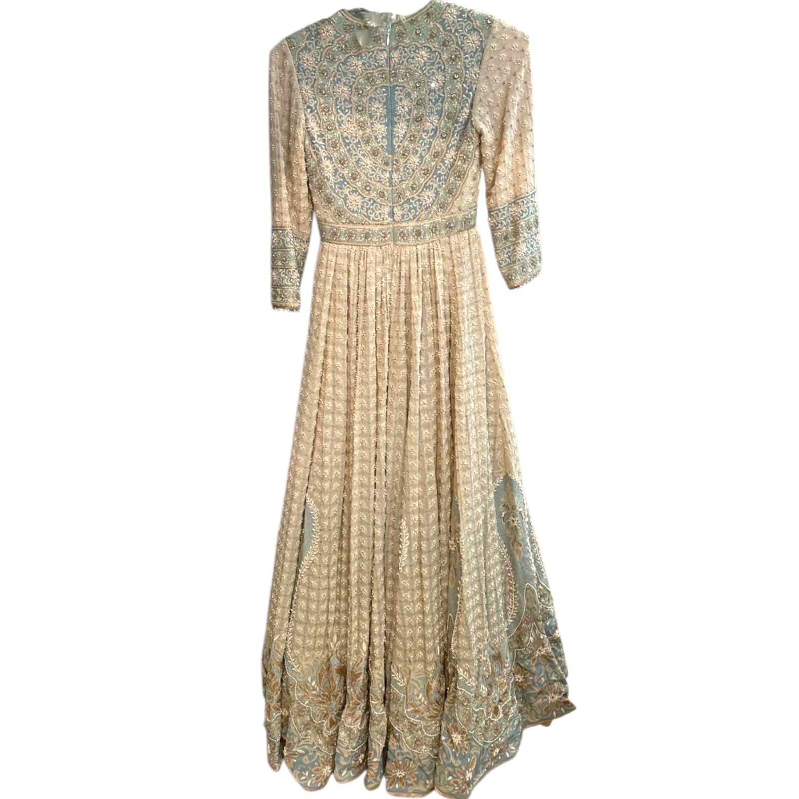 Tarun Tahiliani Mint Embroidered Kalidar Anarkali Set