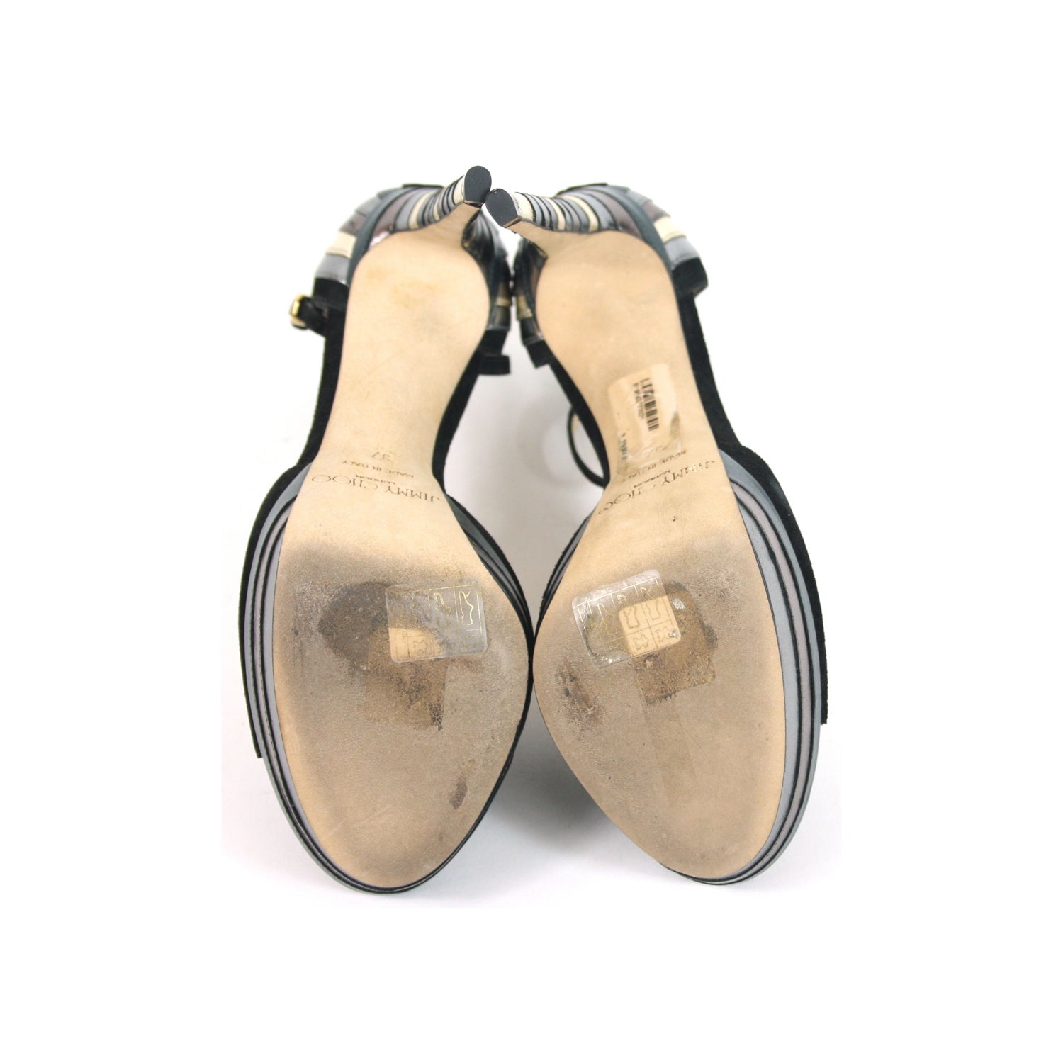 Black Suede Peep Toe Sandals-37