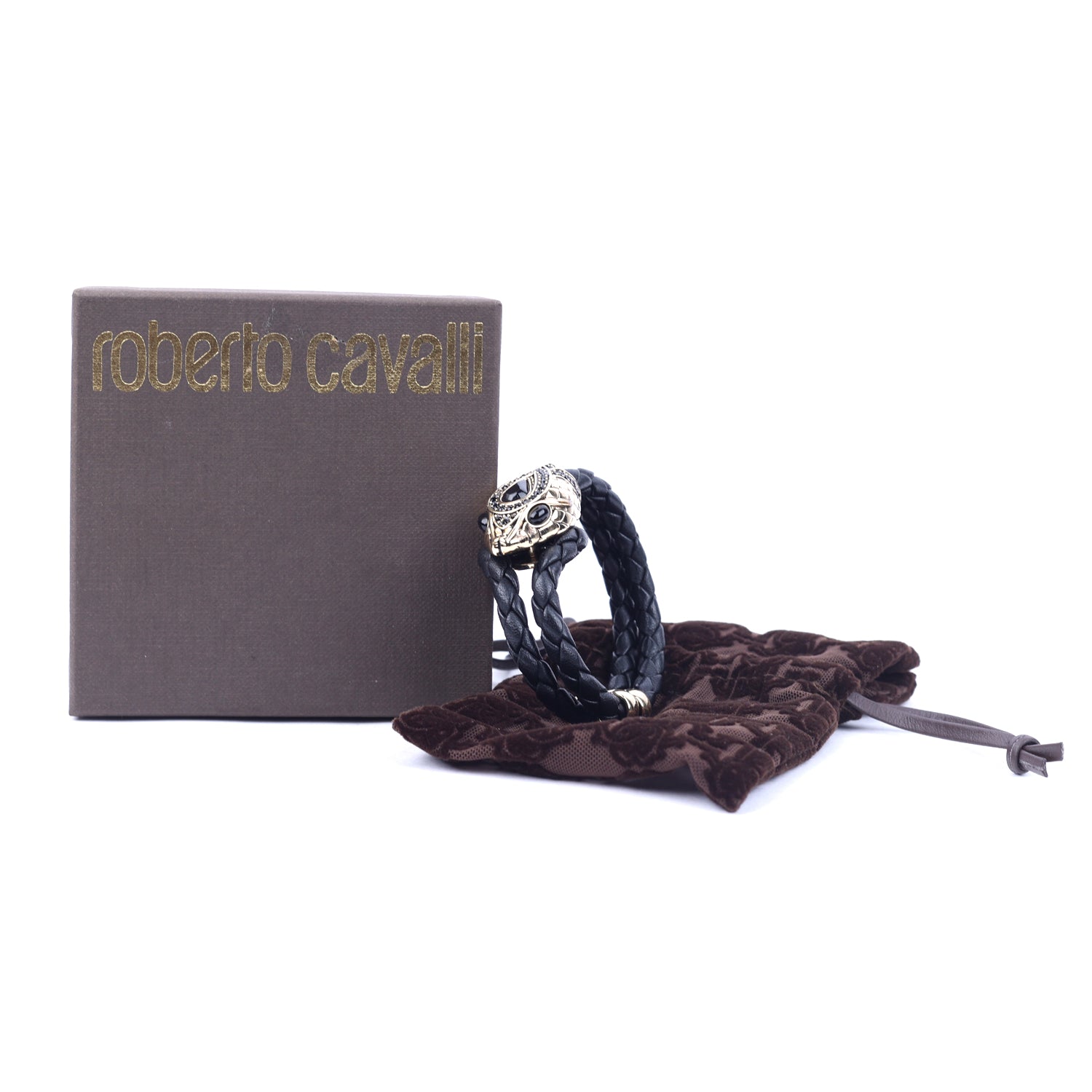 Leather &amp; Crystal Braided Bracelet