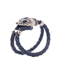 Leather & Crystal Braided Bracelet