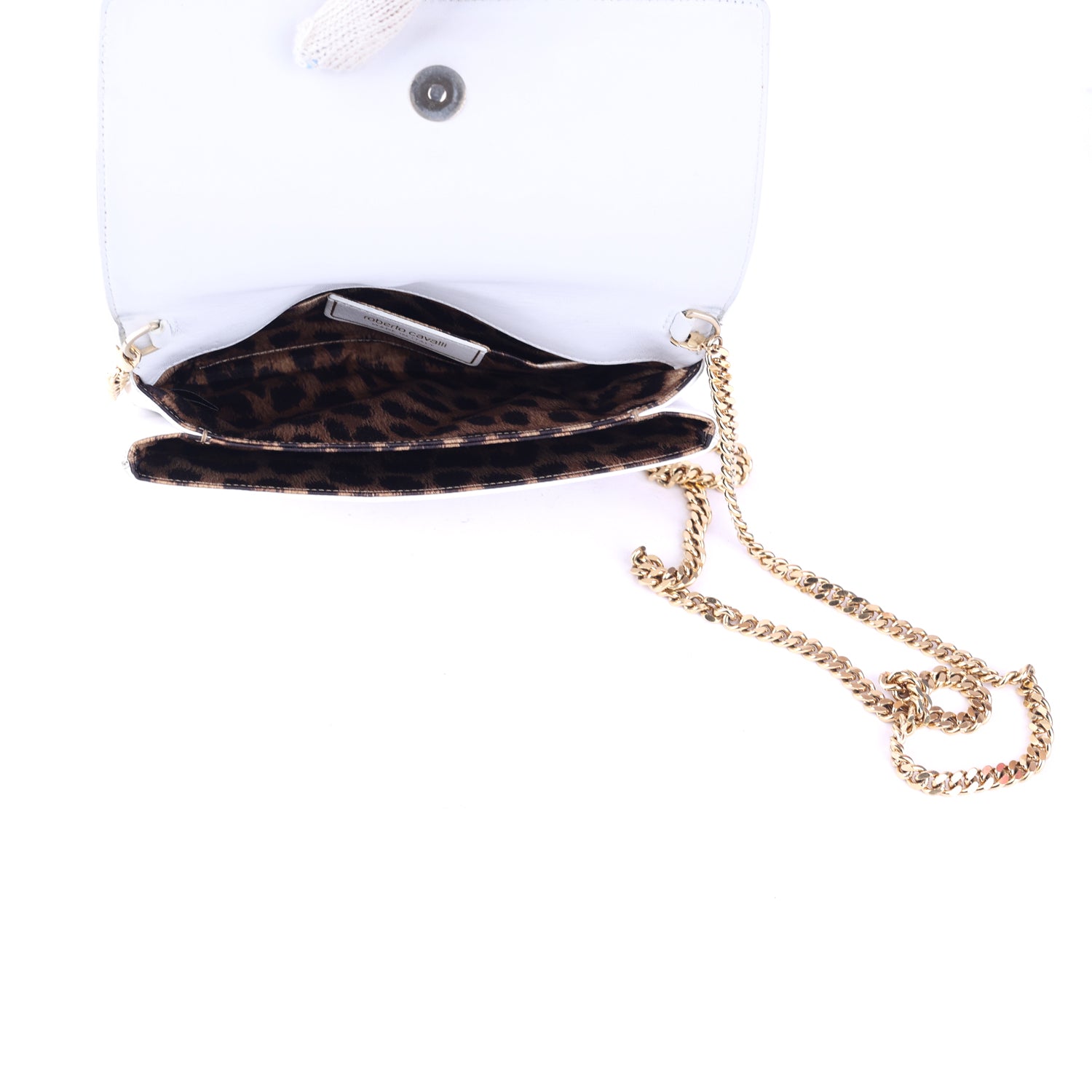 White Leather Wallet On Chain