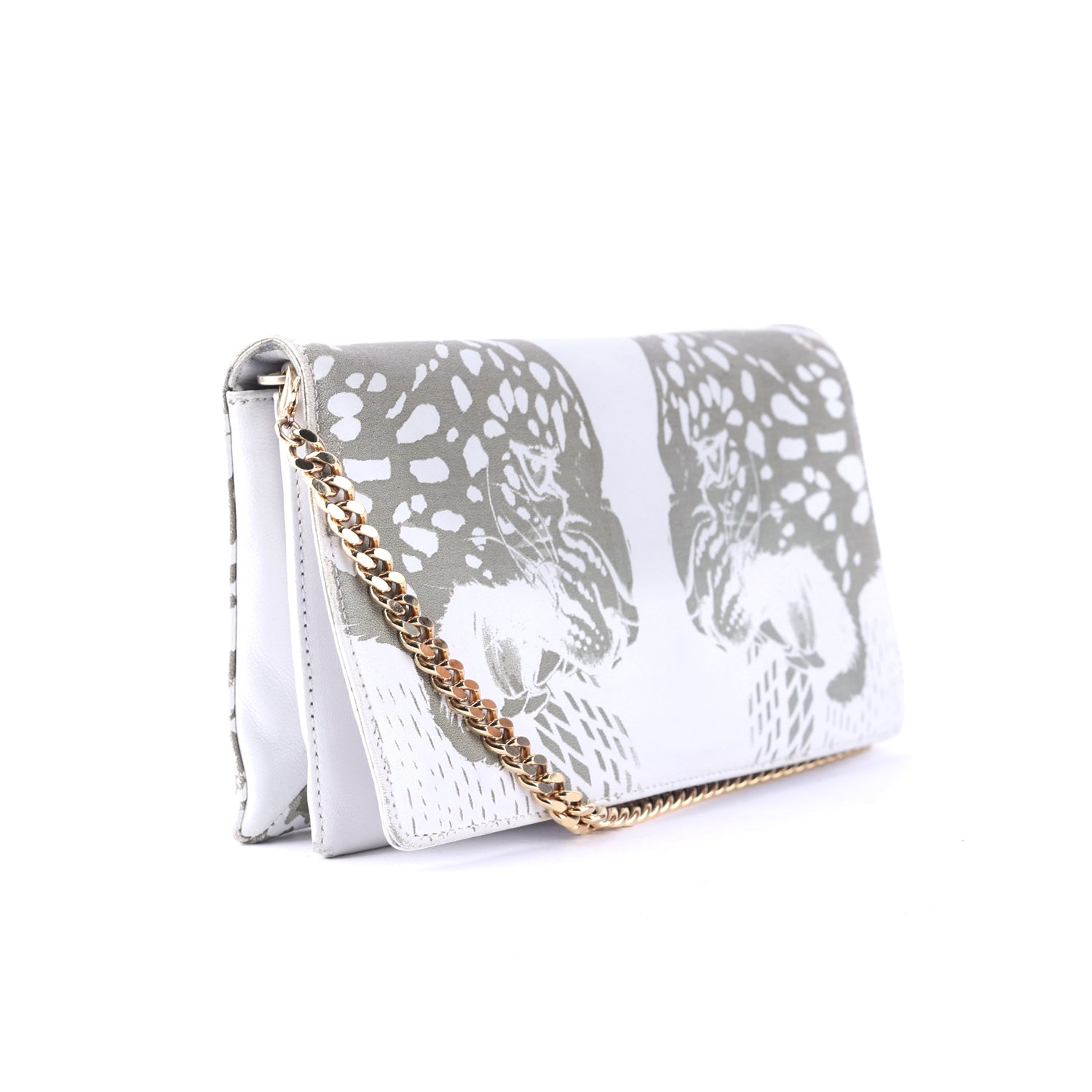 White Leather Wallet On Chain