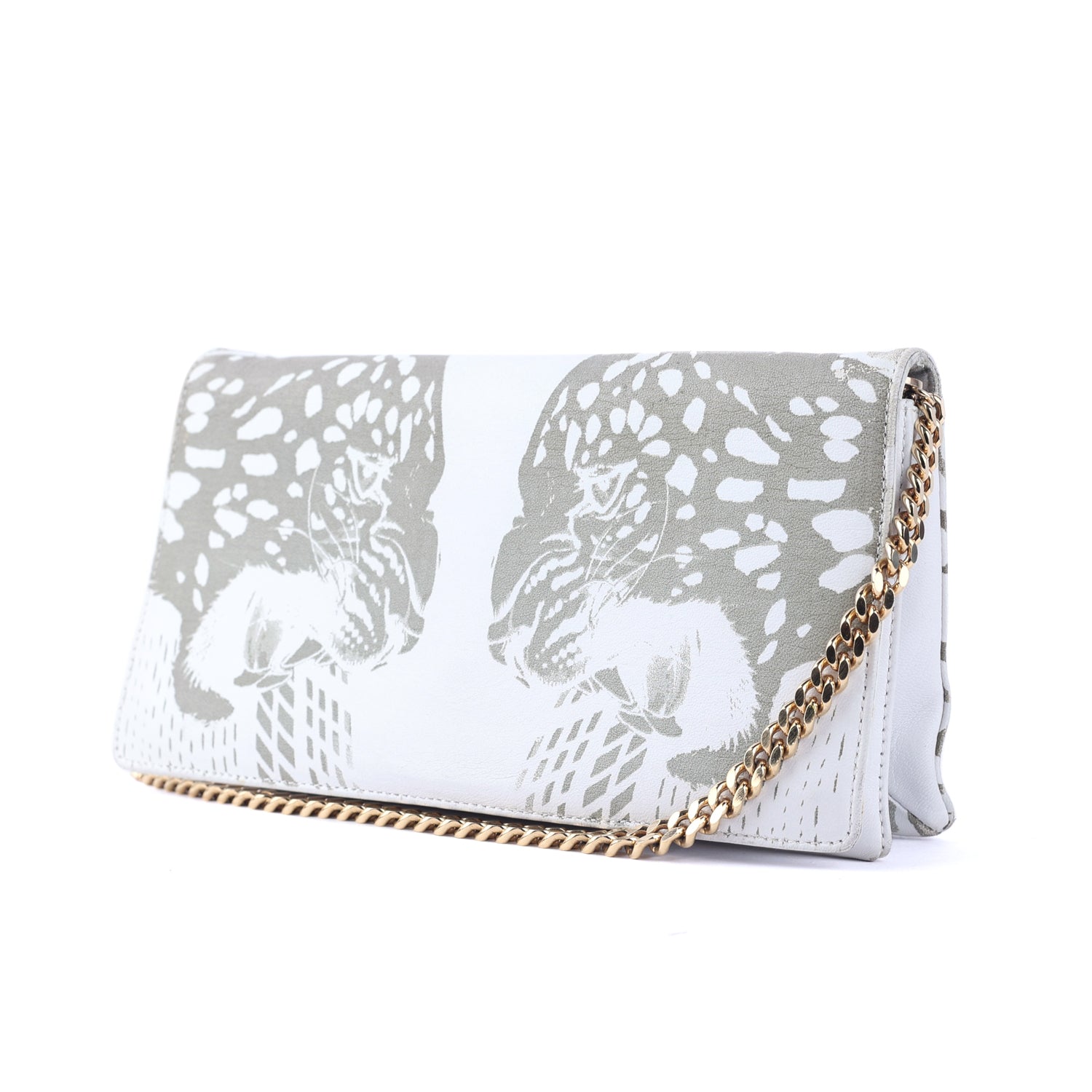 White Leather Wallet On Chain