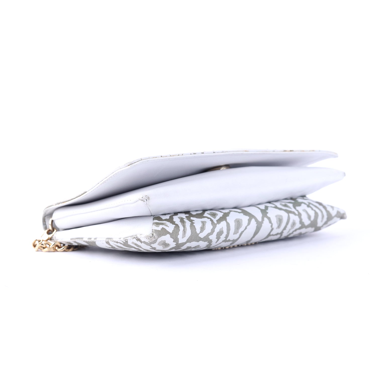 White Leather Wallet On Chain