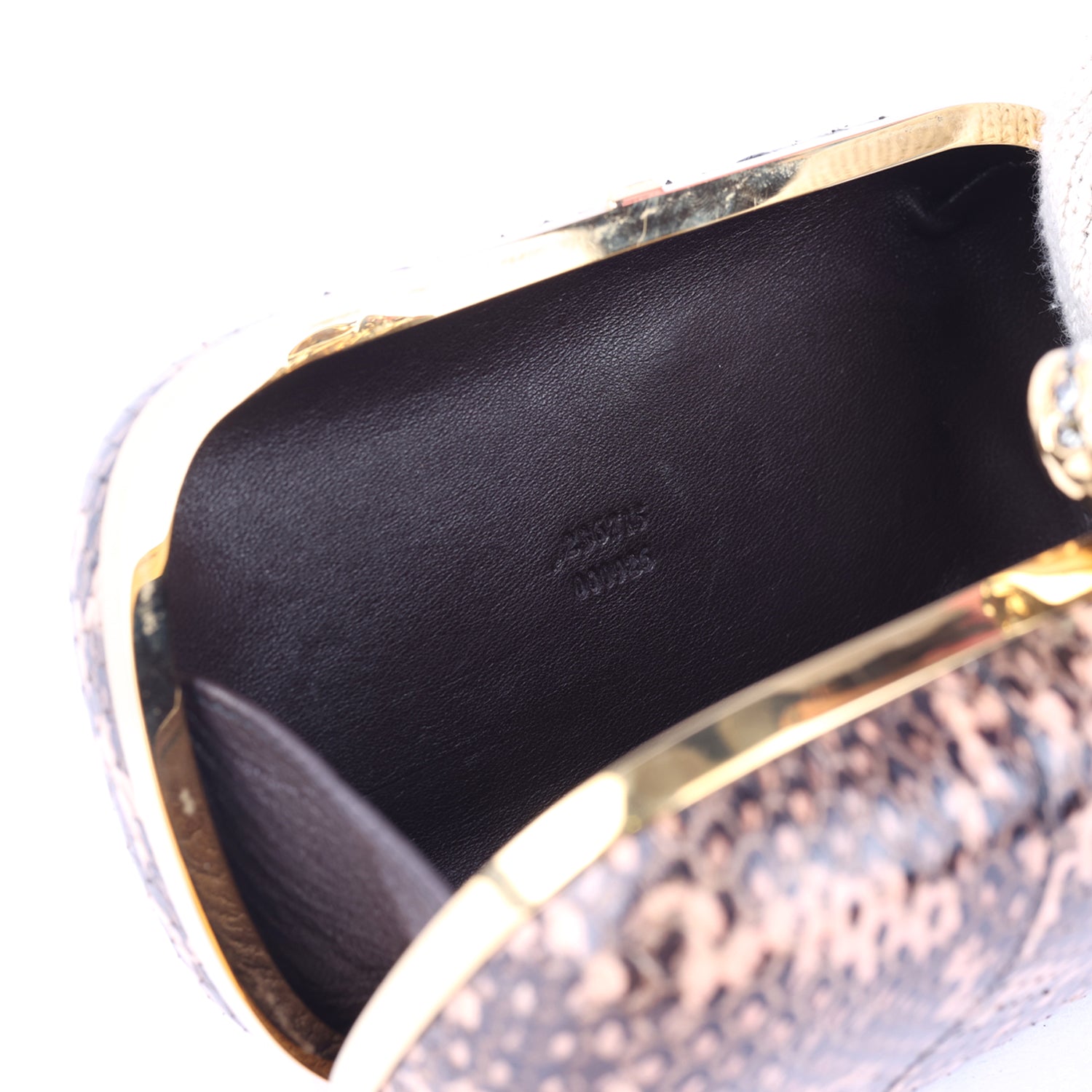 Python Skull Box Clutch Brown