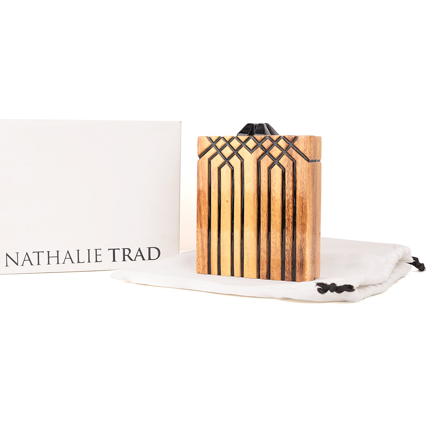 Nathalie Trad Wooden Vintage Clutch