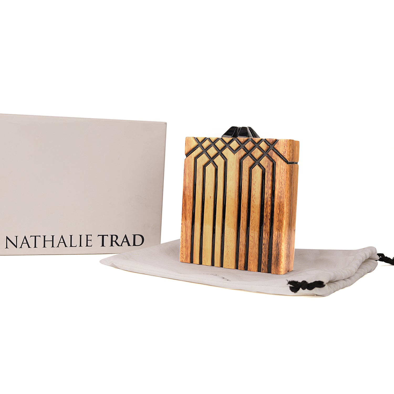 Nathalie Trad Wooden Vintage Clutch