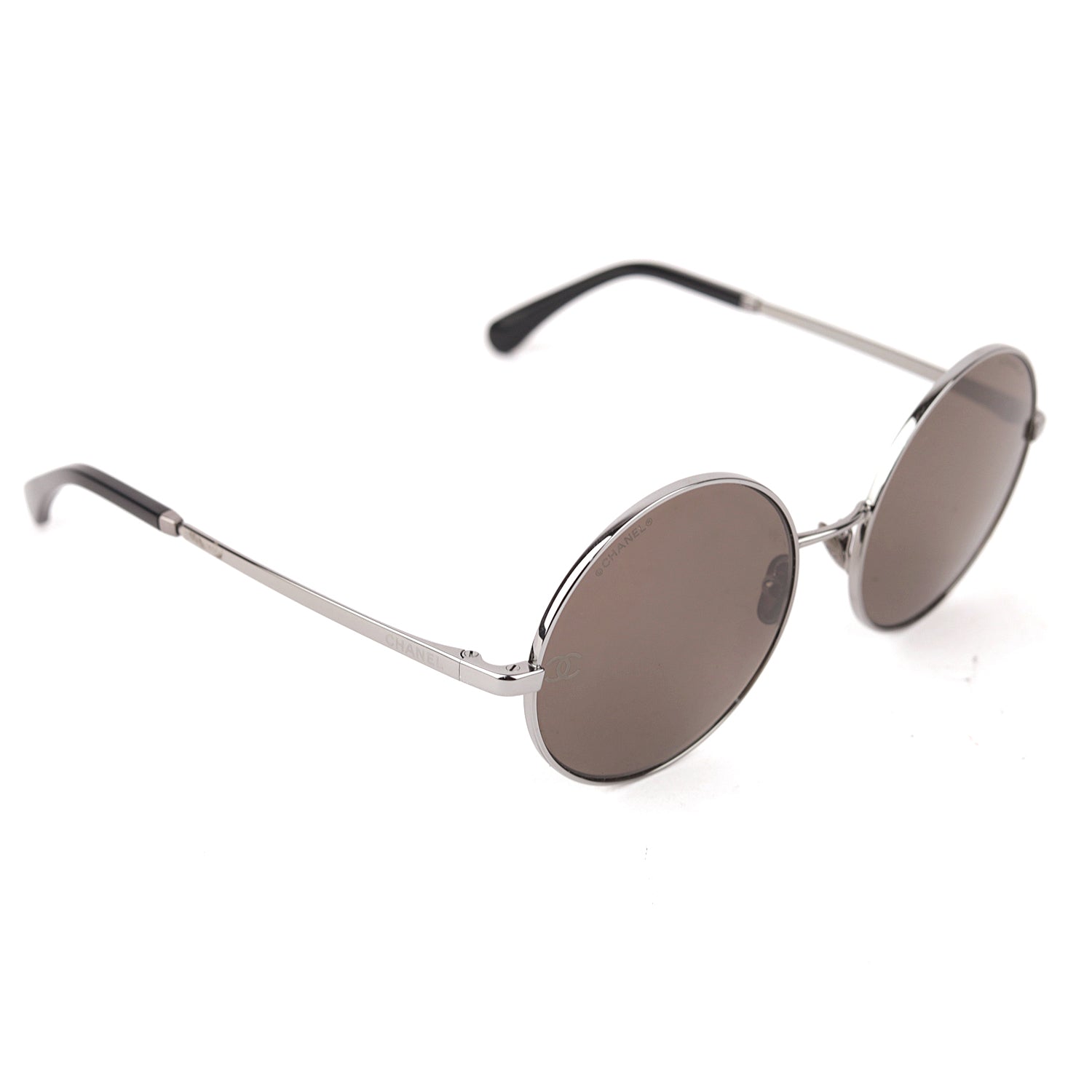 Chanel Round Sunglasses CH4268 Shiny Gunmetal/Brown