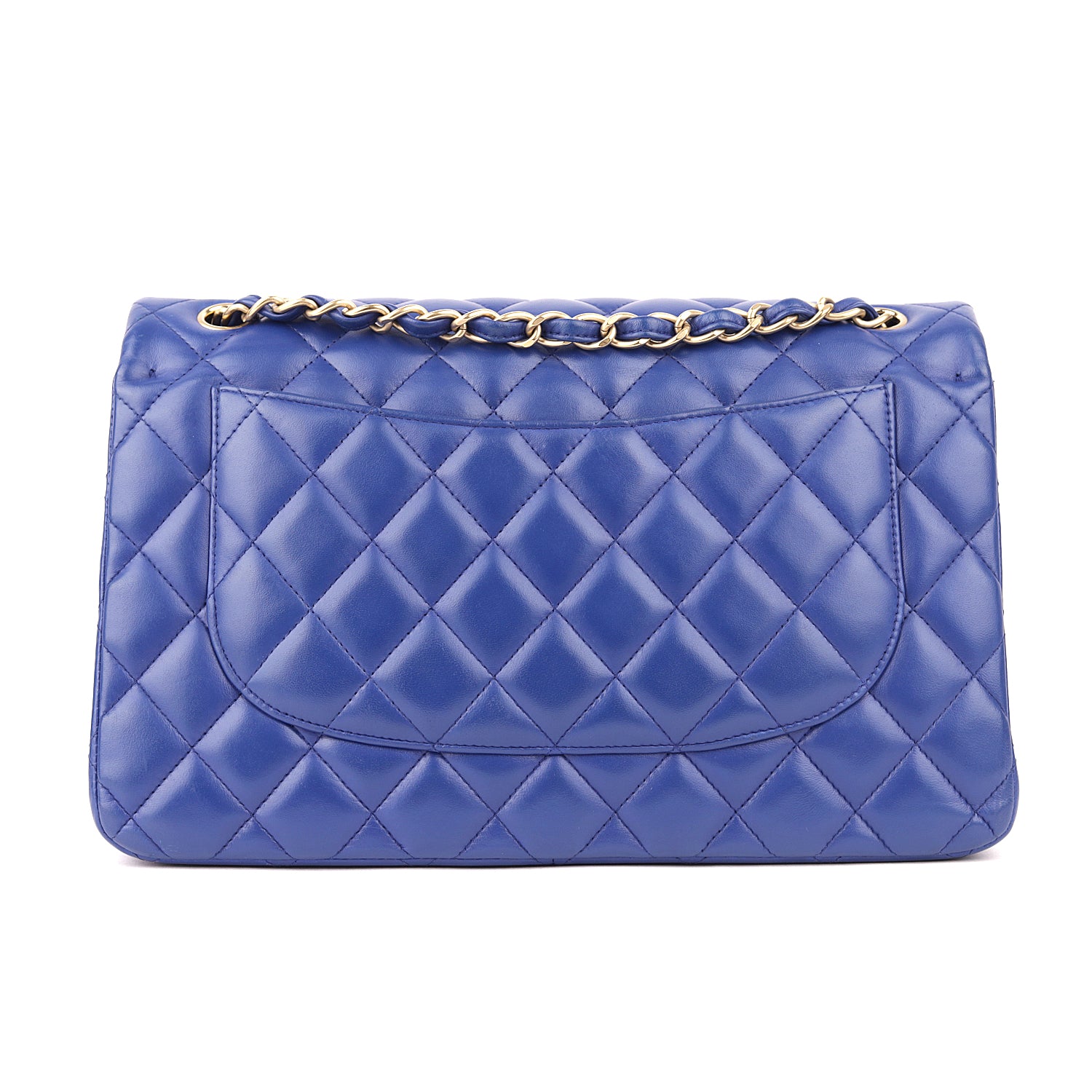 Chanel Blue Quilted Leather Classic Jumbo Double Flap Bag