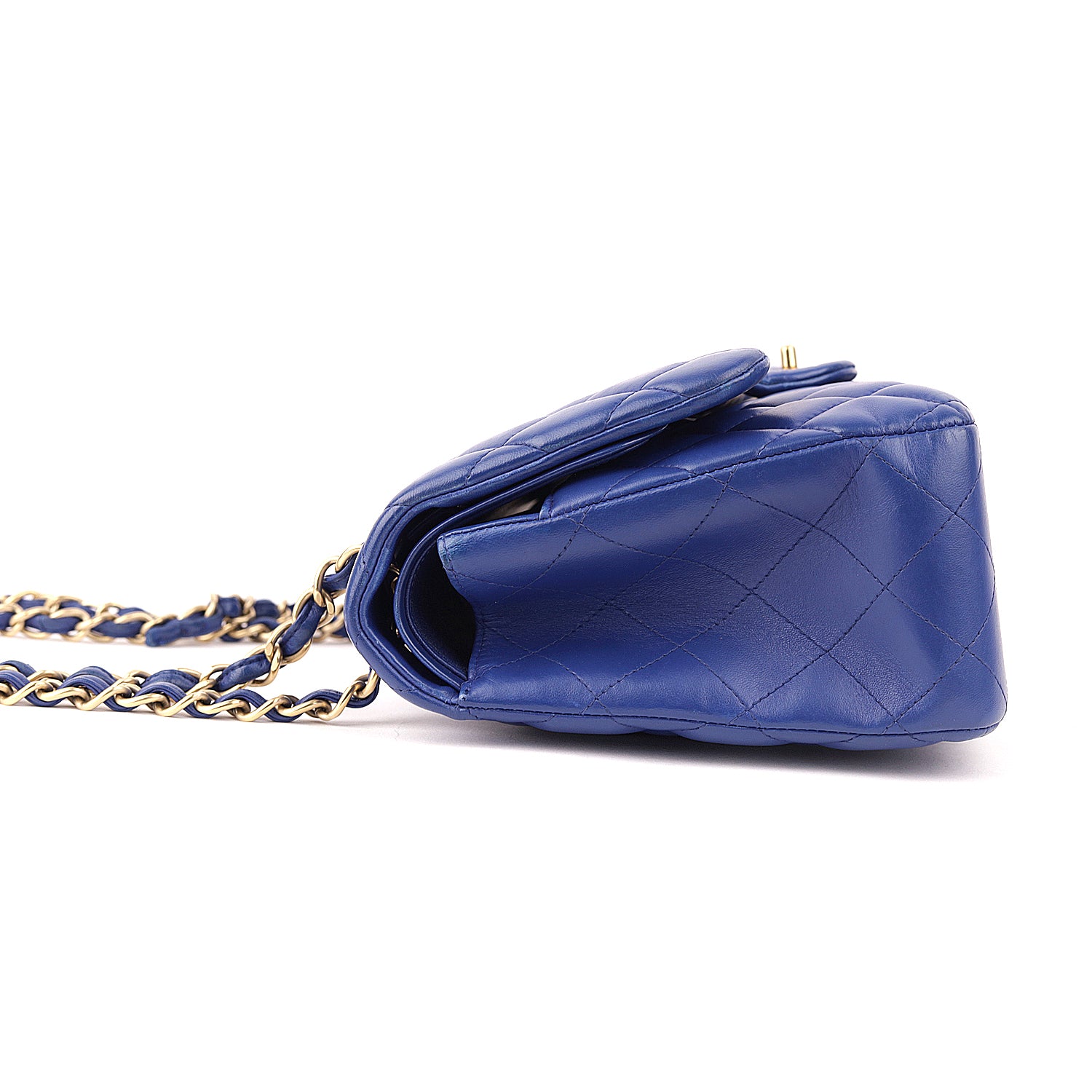 Chanel Blue Quilted Leather Classic Jumbo Double Flap Bag