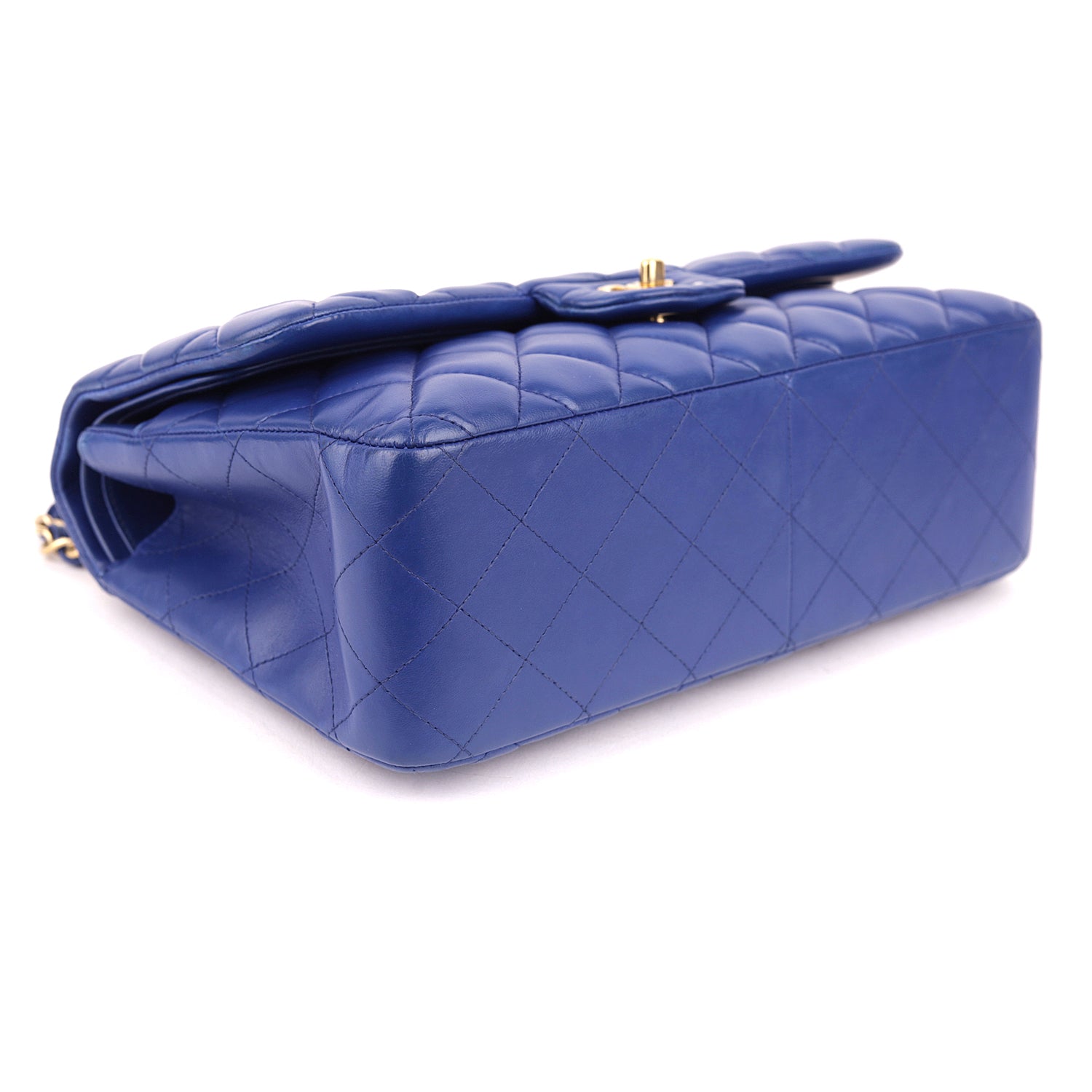 Chanel Blue Quilted Leather Classic Jumbo Double Flap Bag
