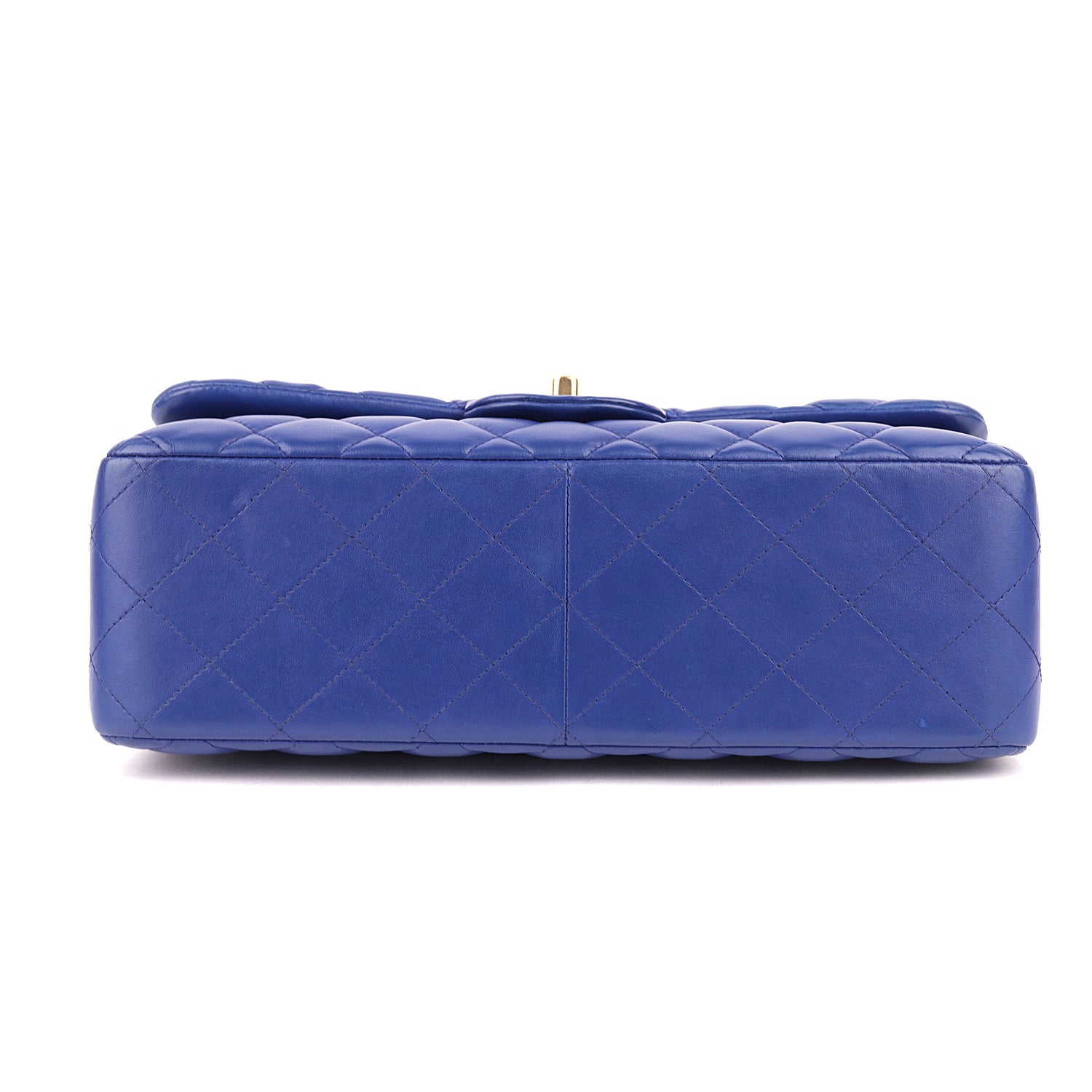 Chanel Blue Quilted Leather Classic Jumbo Double Flap Bag