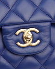Chanel Blue Quilted Leather Classic Jumbo Double Flap Bag
