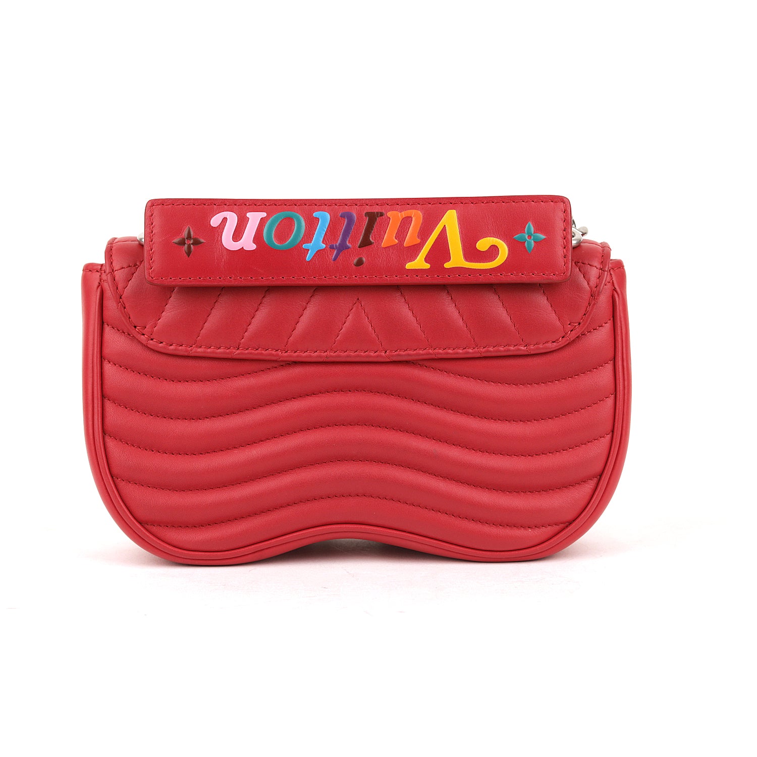Louis Vuitton Red Leather New Wave Chain MM Bag