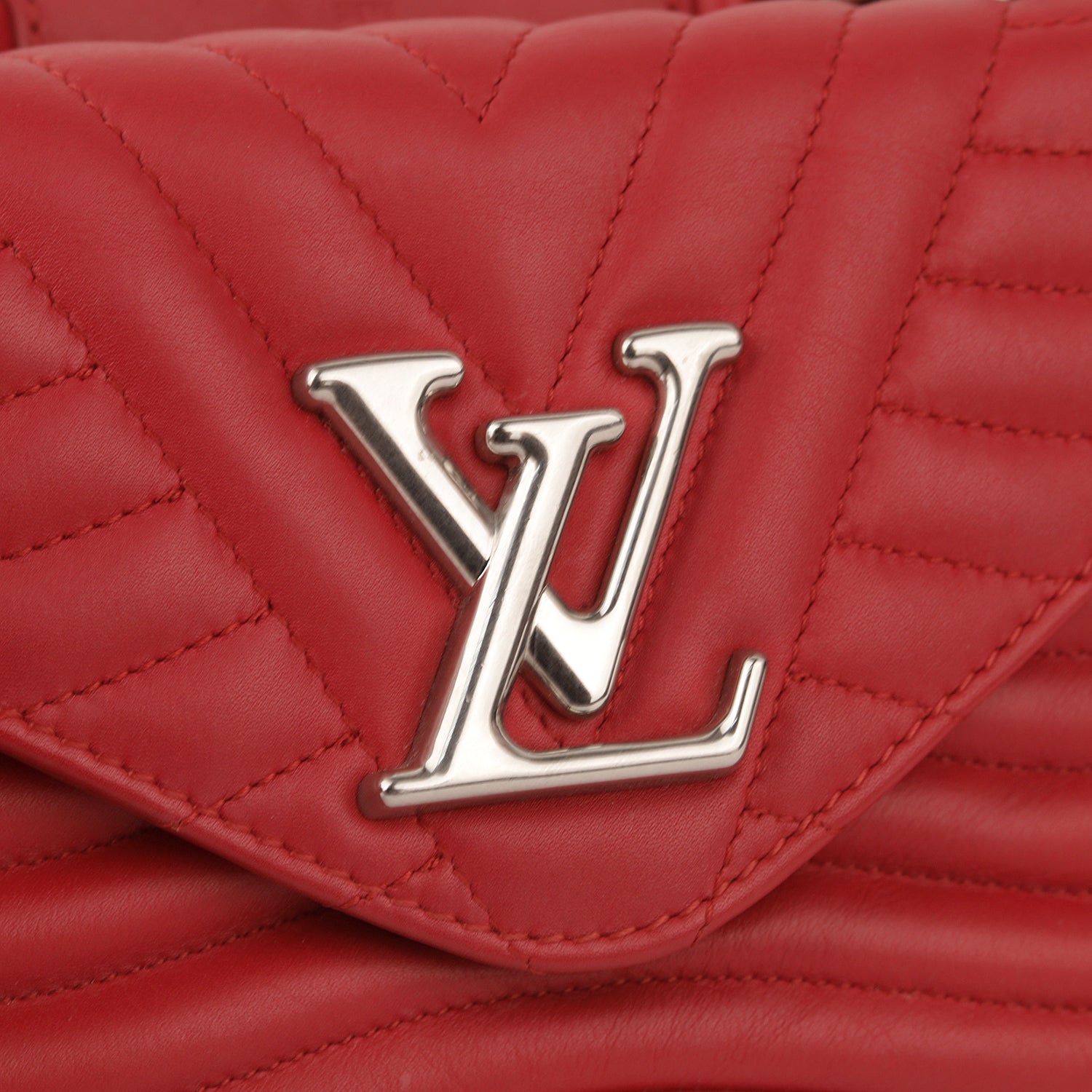 Louis Vuitton Red Leather New Wave Chain MM Bag