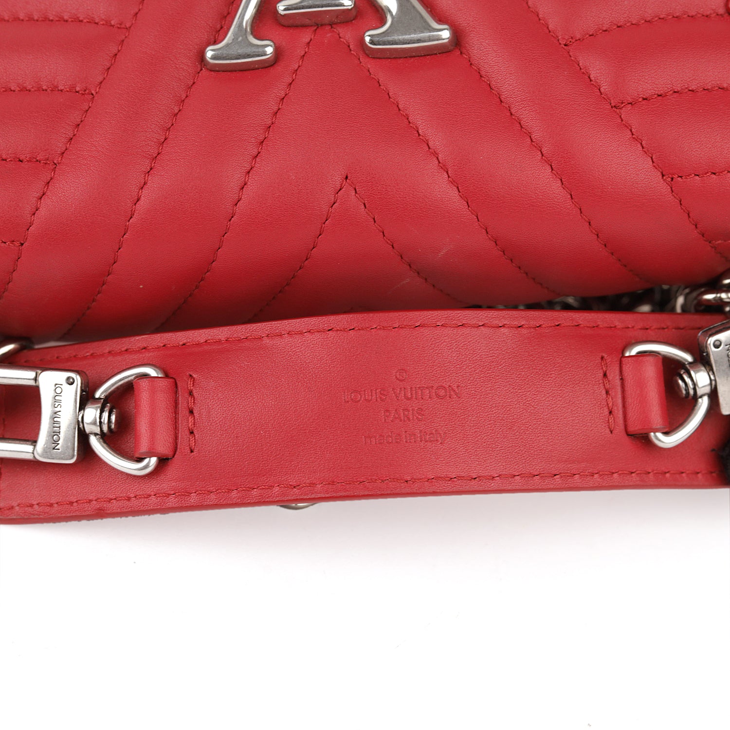 Louis Vuitton Red Leather New Wave Chain MM Bag