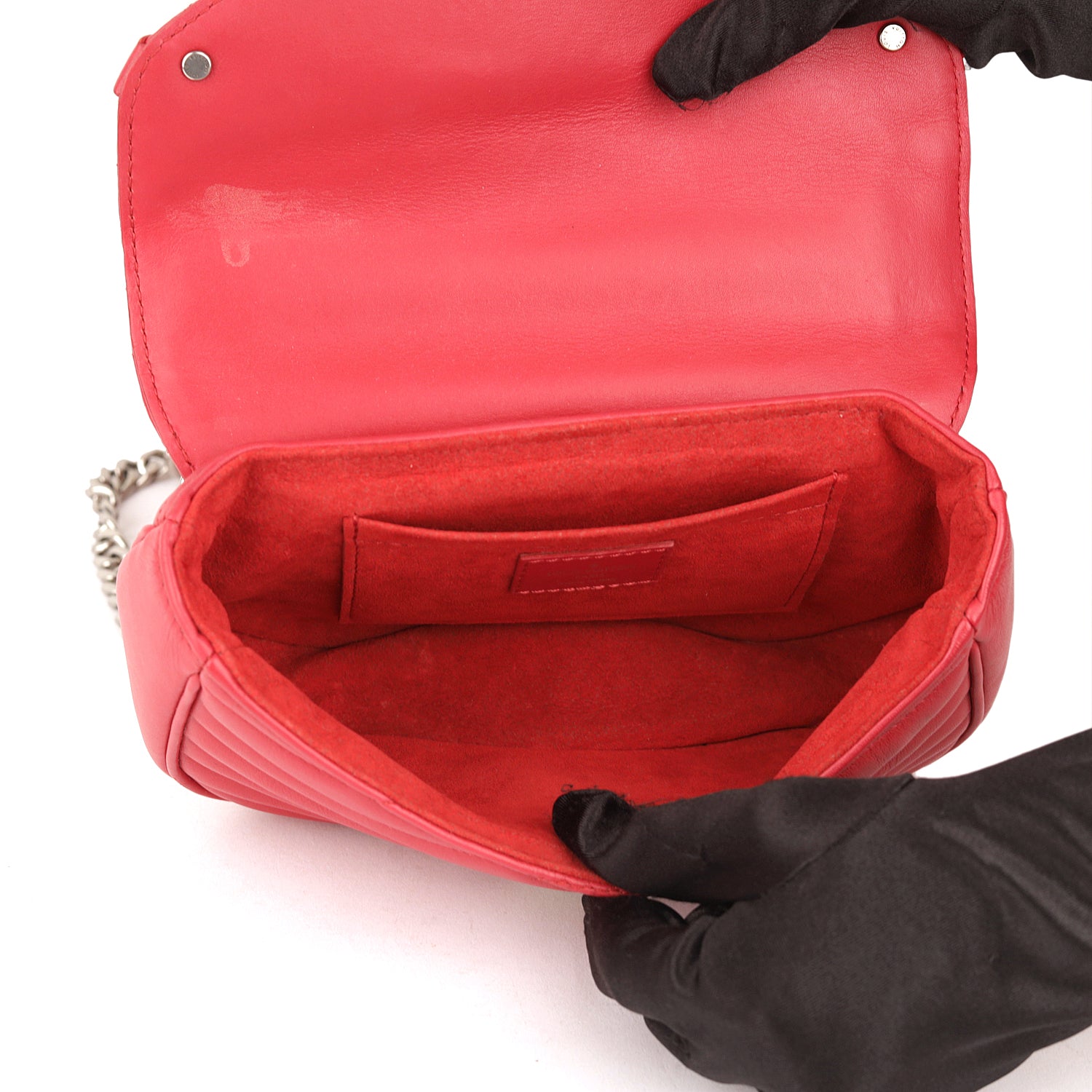 Louis Vuitton Red Leather New Wave Chain MM Bag