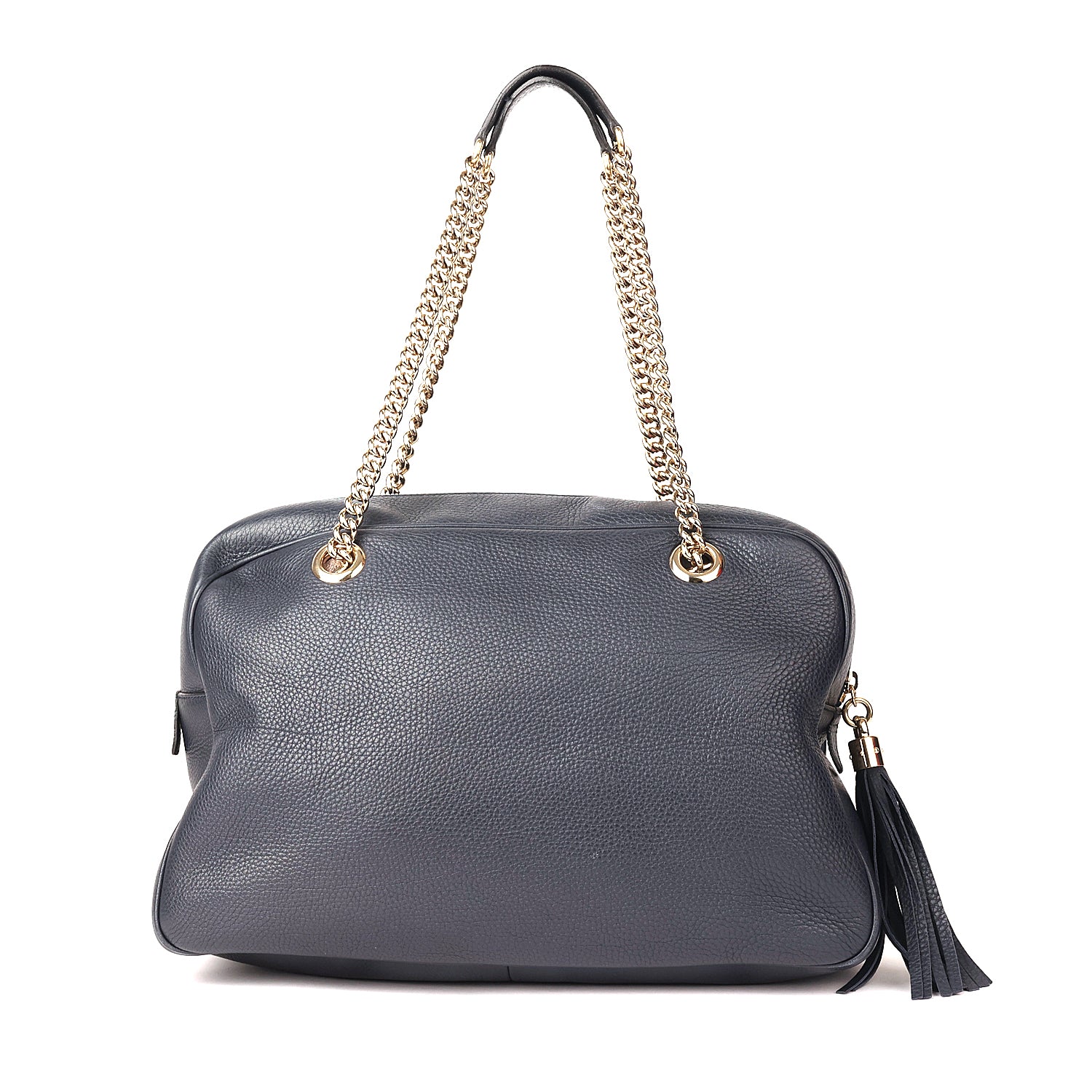 Gucci Navy Blue Leather Large Soho Shoulder Bag