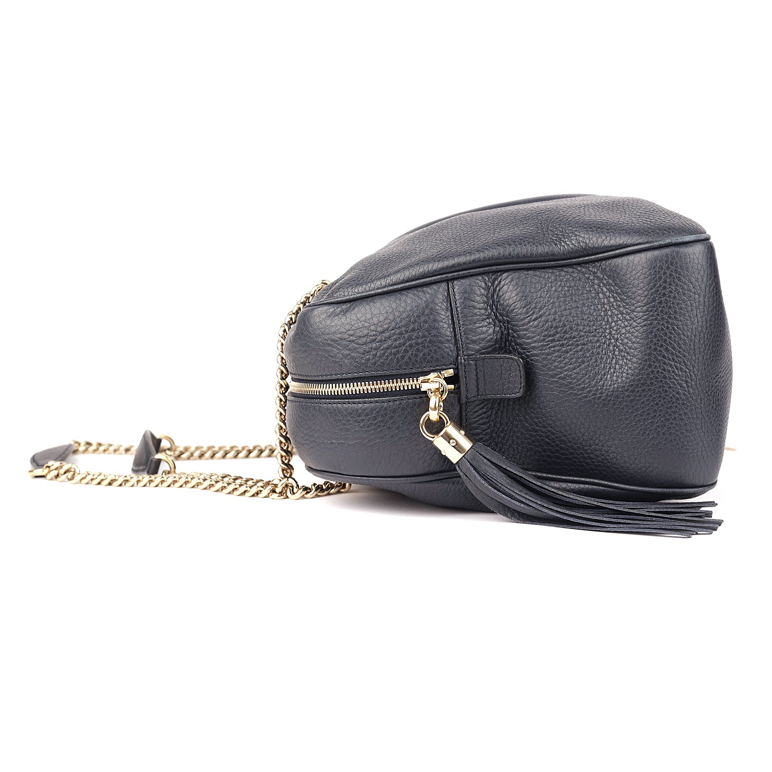 Gucci Navy Blue Leather Large Soho Shoulder Bag
